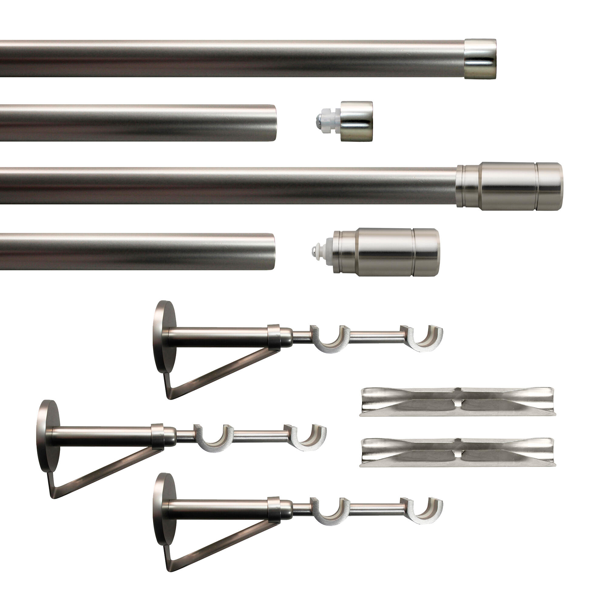 Set 2 barras de metal diámetro 28mm cromo a pared 3m inspire kali cylinder
