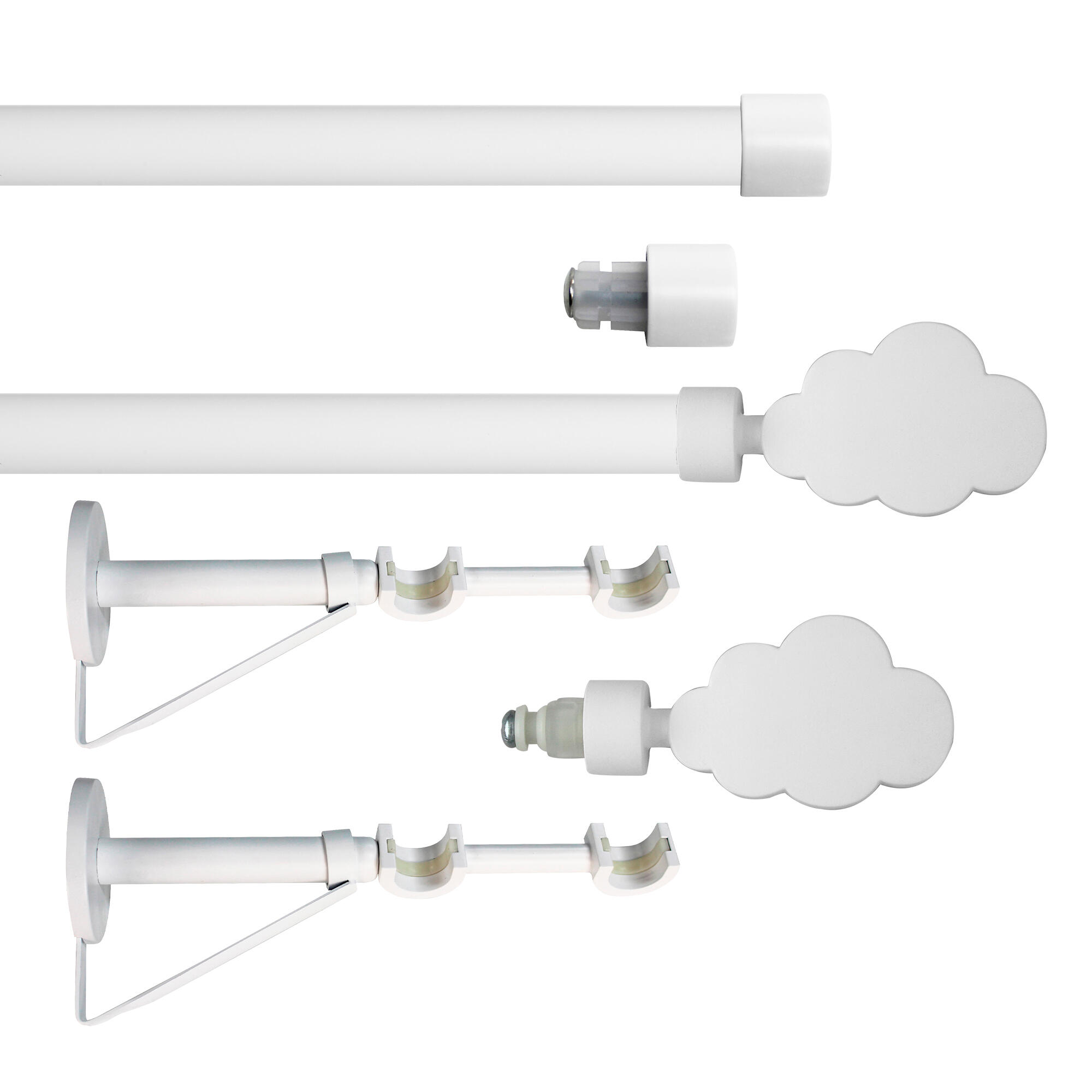 Set 2 barras metal diámetro 20mm blanco a pared 2m inspire cloud