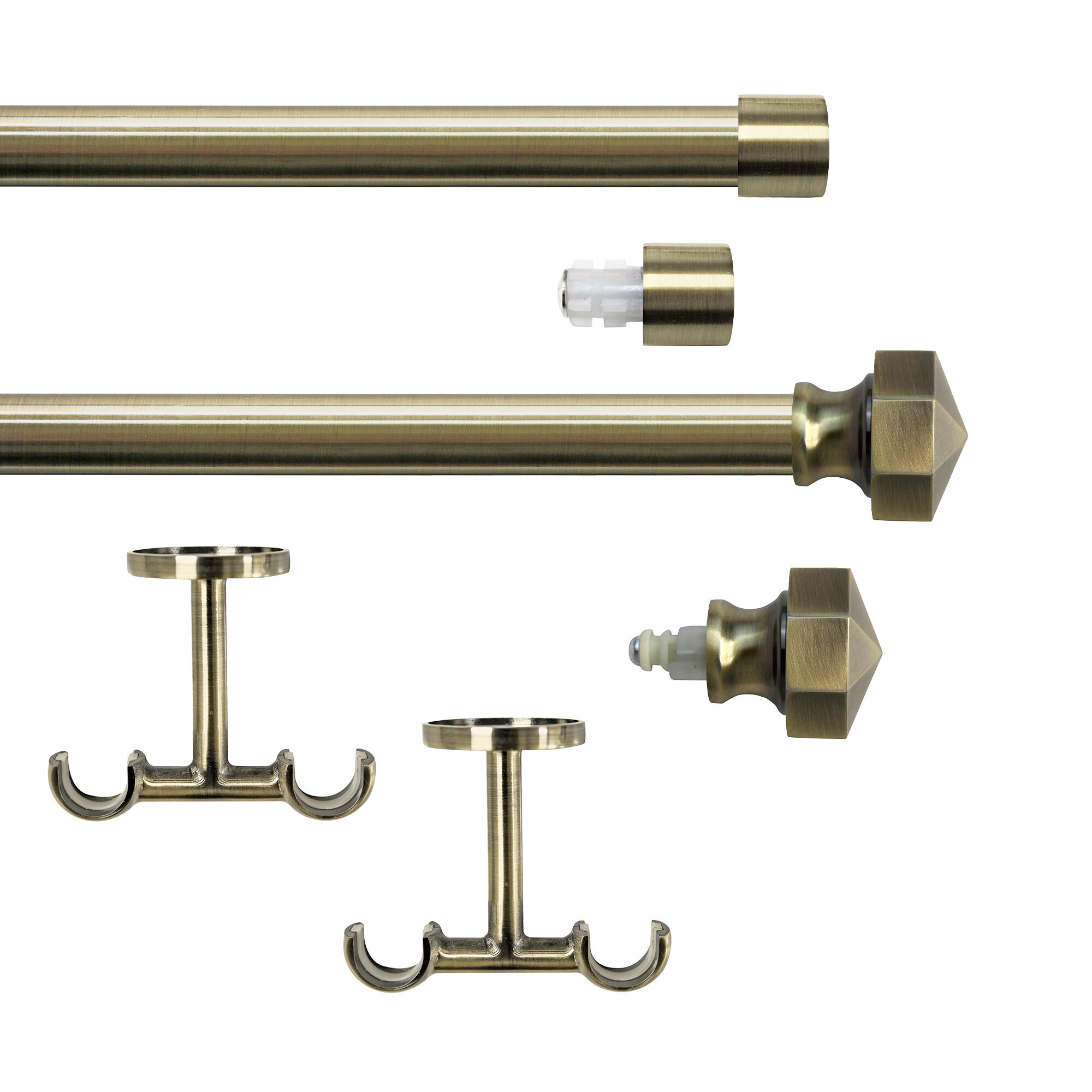 Set 2 barras de metal diámetro 20mm bronce a techo 1.50m inspire facet