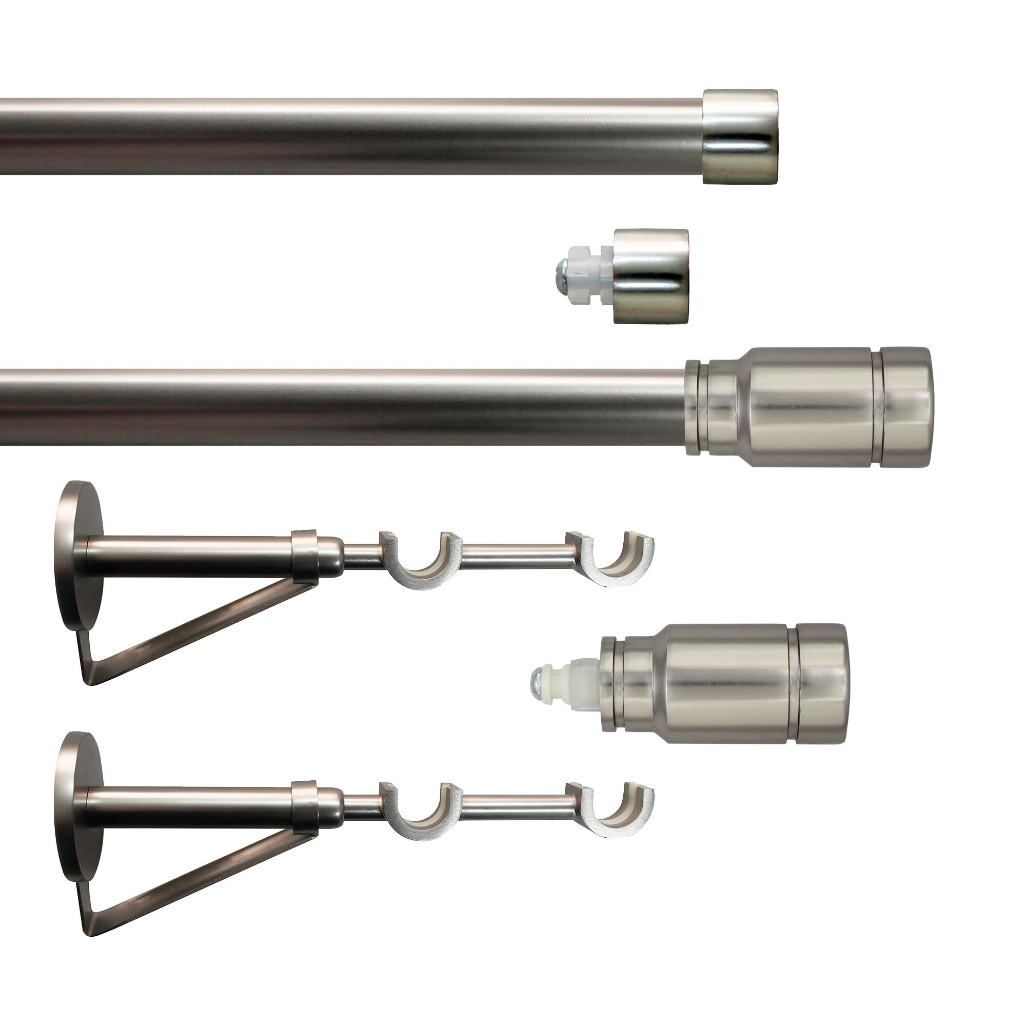 Set 2 barras de metal diámetro 20mm cromo a pared 2m inspire kali cylinder