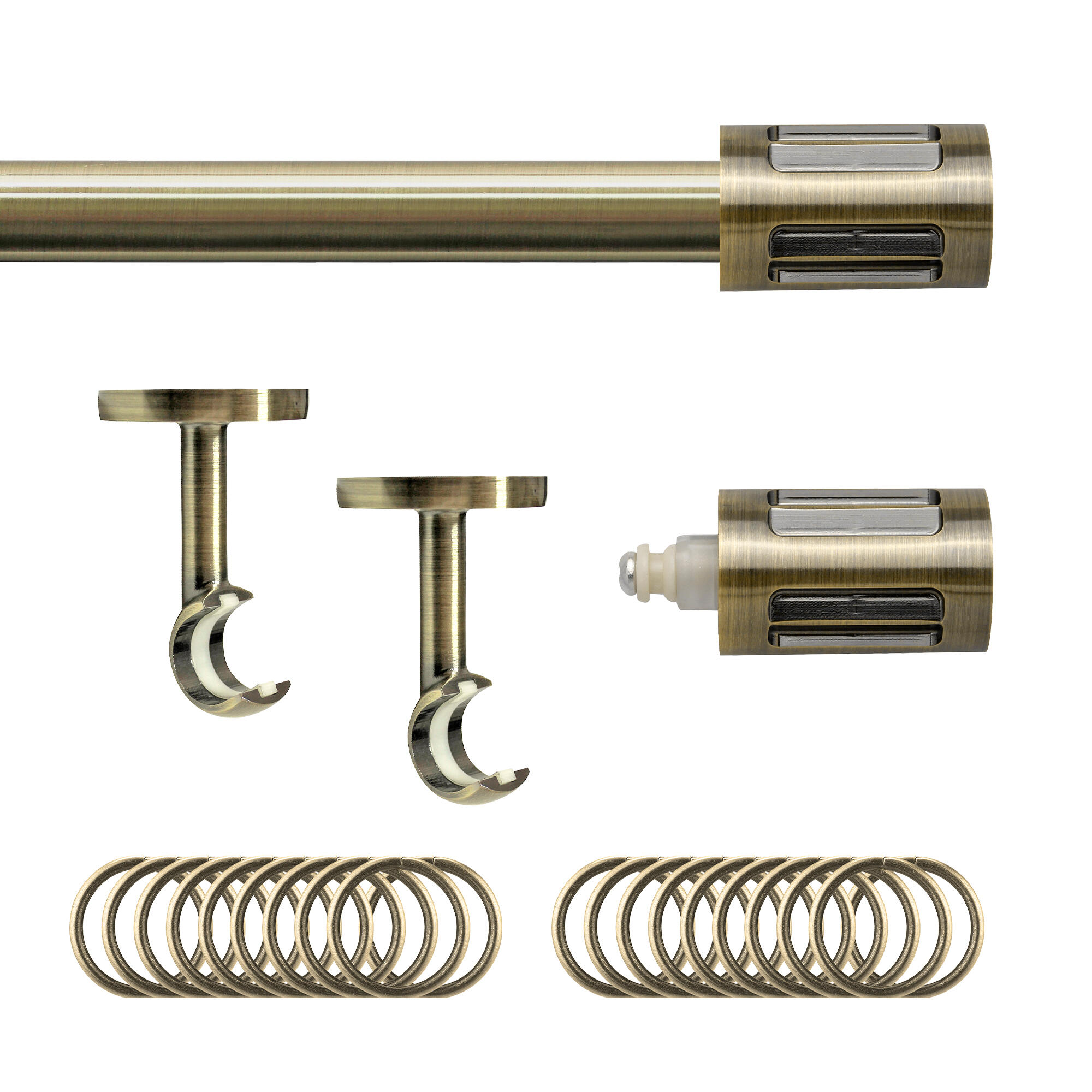 Set barra de metal diámetro 20mm bronce techo 1.50m inspire con anillas classik