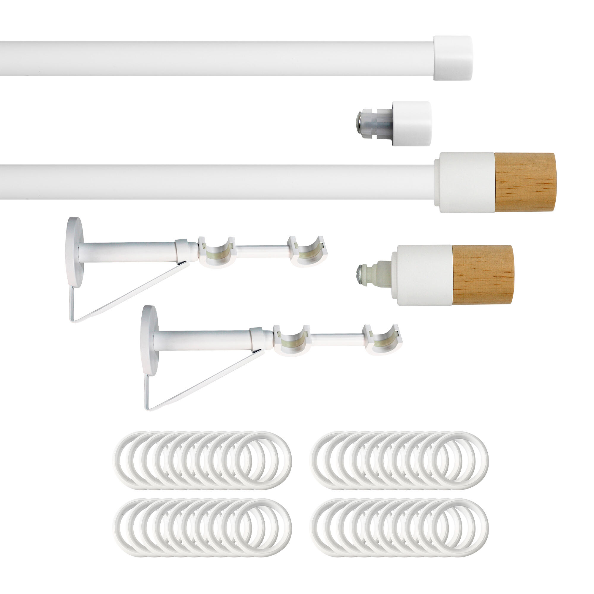 Set 2 barras de metal diámetro 20mm bl a pared 1.5m inspire con anillas cylinder