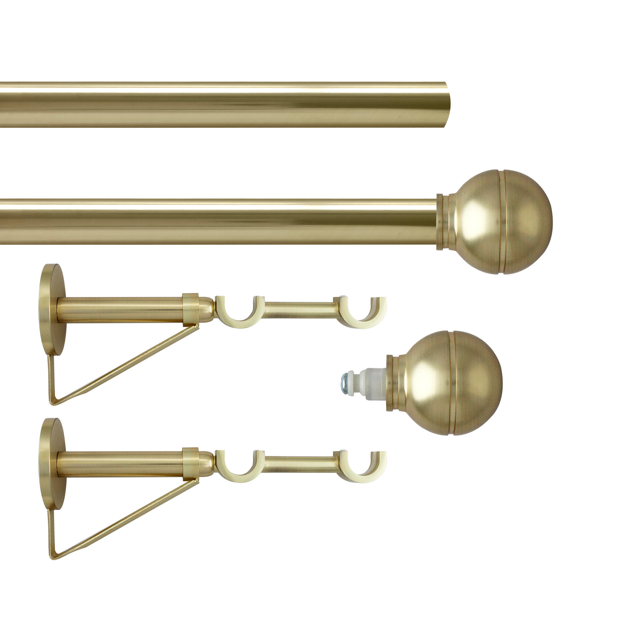 Set 2 barras de metal diámetro 20mm glamy oro a pared 2m inspire bola