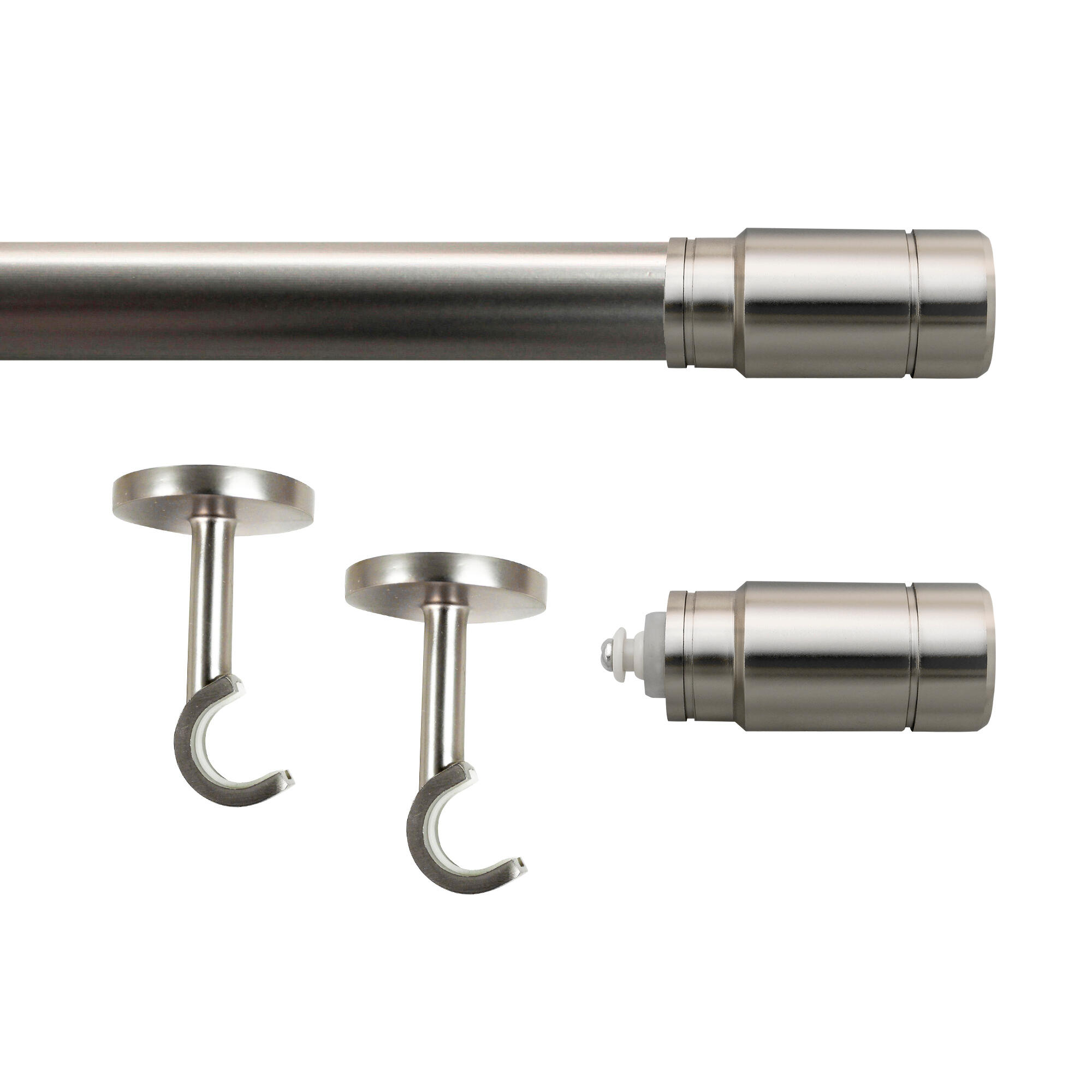 Set barra de metal diámetro 28mm cromo a techo 1.50m inspire kali cylinder