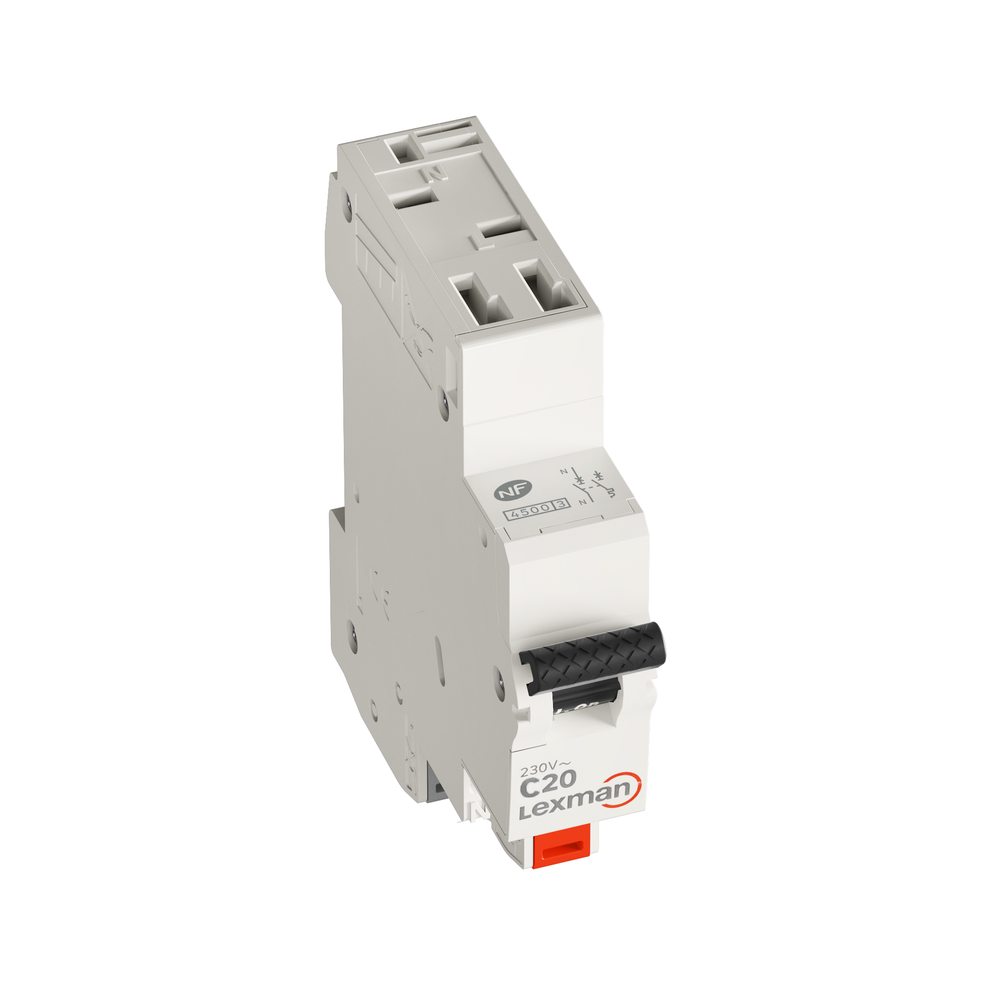 Disjoncteur phase + neutre LEXMAN 20 A, automatique - 2