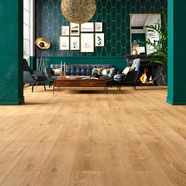 Sol stratifié CREATIV' oléron 2 CH, l.214 mm, Ep.8 mm, résistant à l'eau 100H