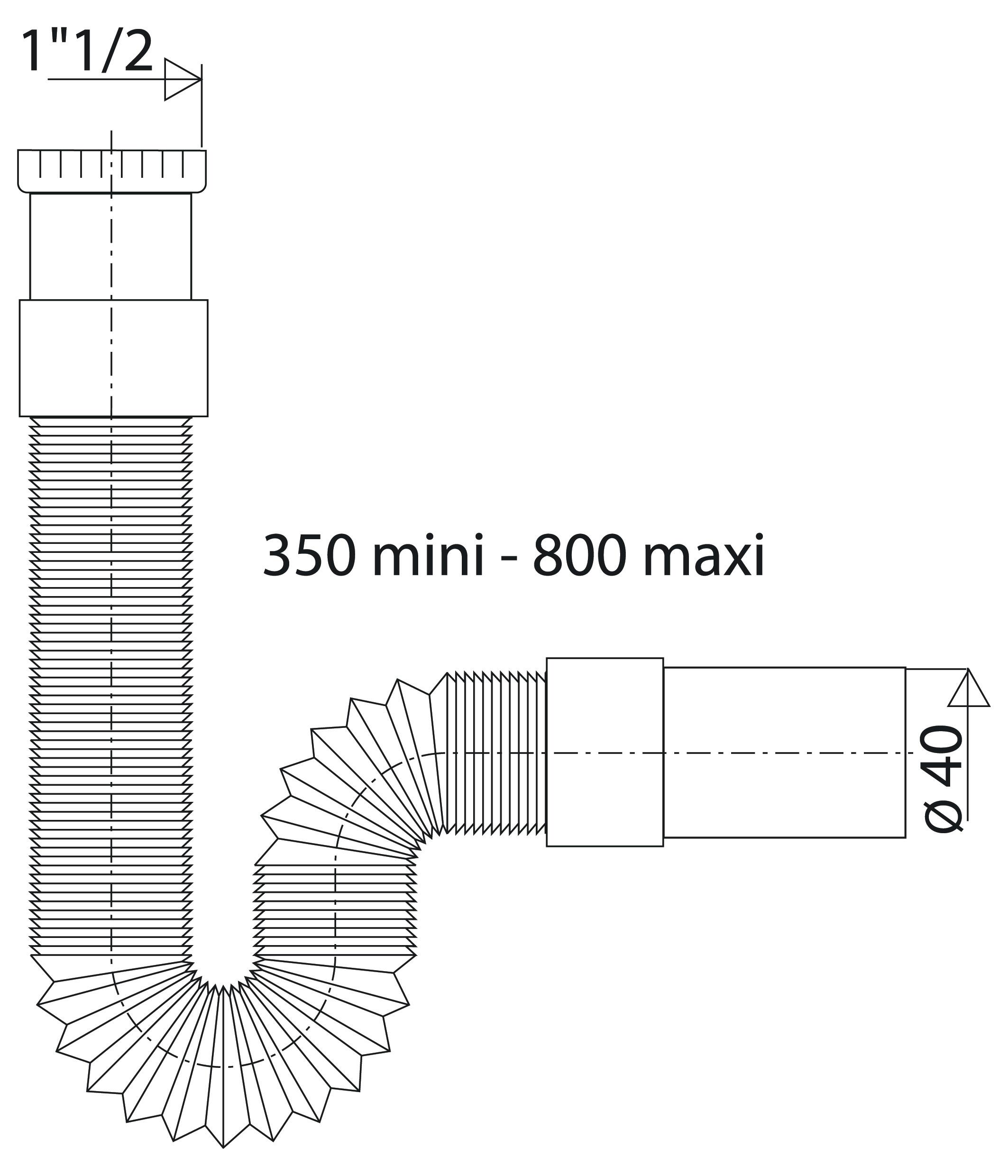 Raccord flexible extenseible pour évier Diam.40 mm - VALENTIN  - 2