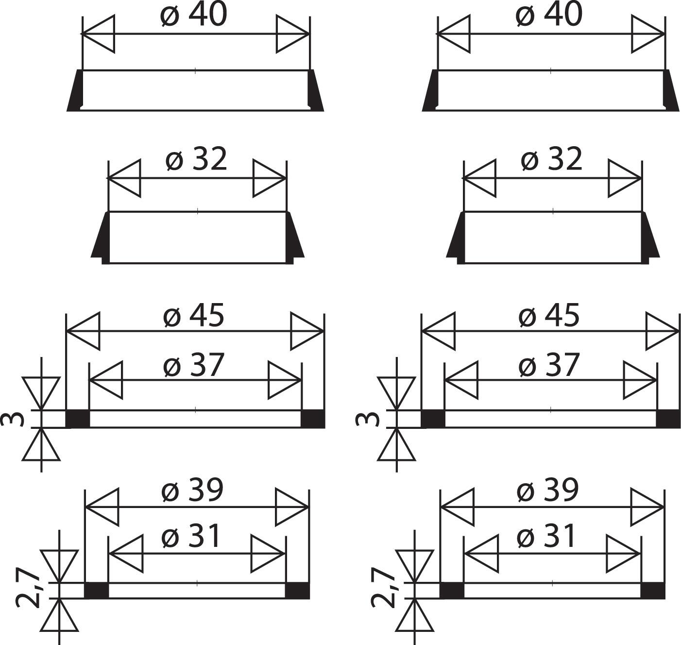 Lot de 8 joints pour siphon Diam.32 et 40 mm - VALENTIN - 2