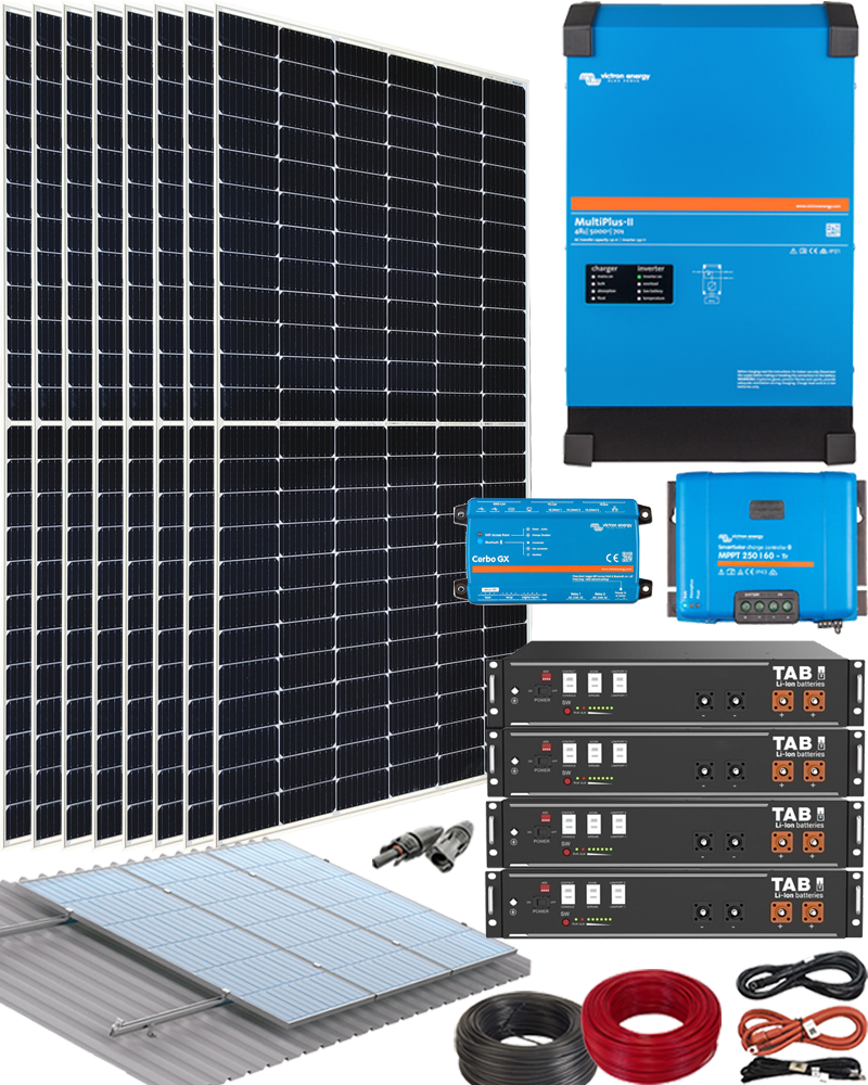 Kit solar aislada con inversor victron de 5000va y baterías de litio