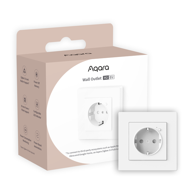 Enchufe empotrado AQARA blanco Zigbee H2
 