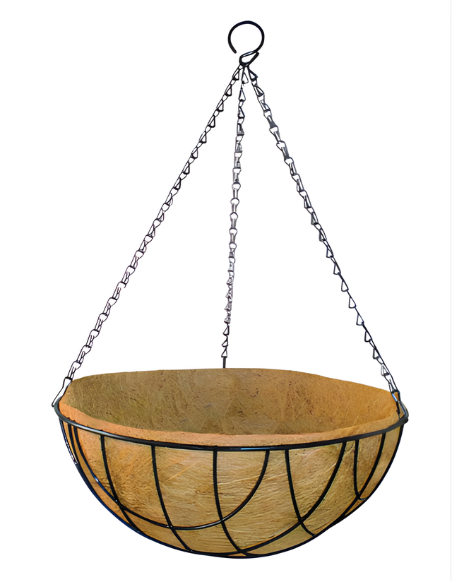 Maceta redonda de coco DECONADAM ø 30 cm y 50 cm altura marrón