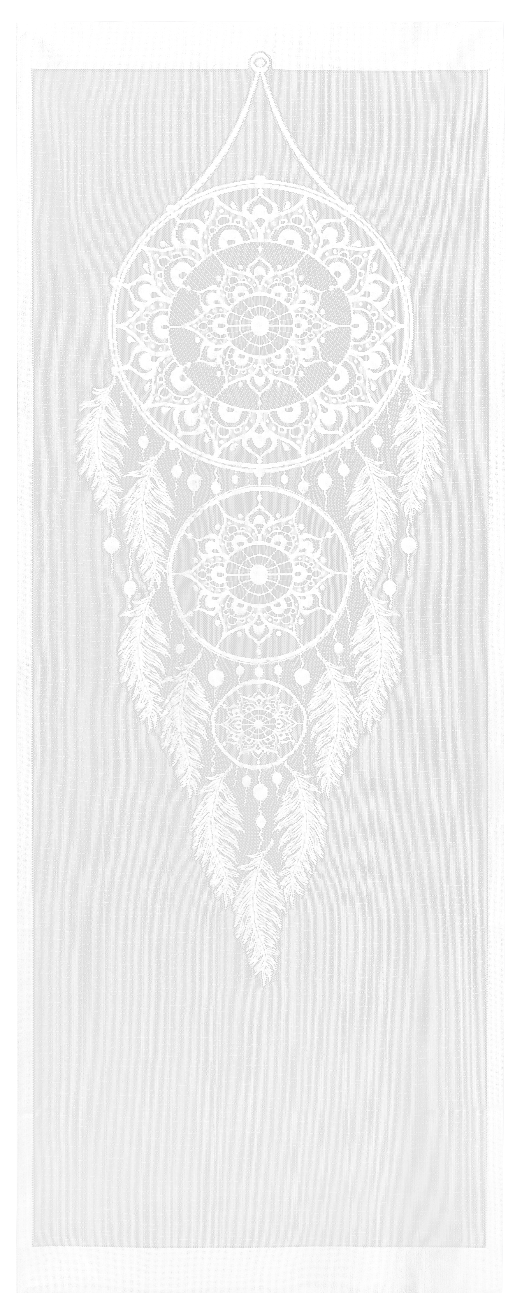 Firana żakardowa Panel Boho Łapacz Snów biała 60 x 160 cm