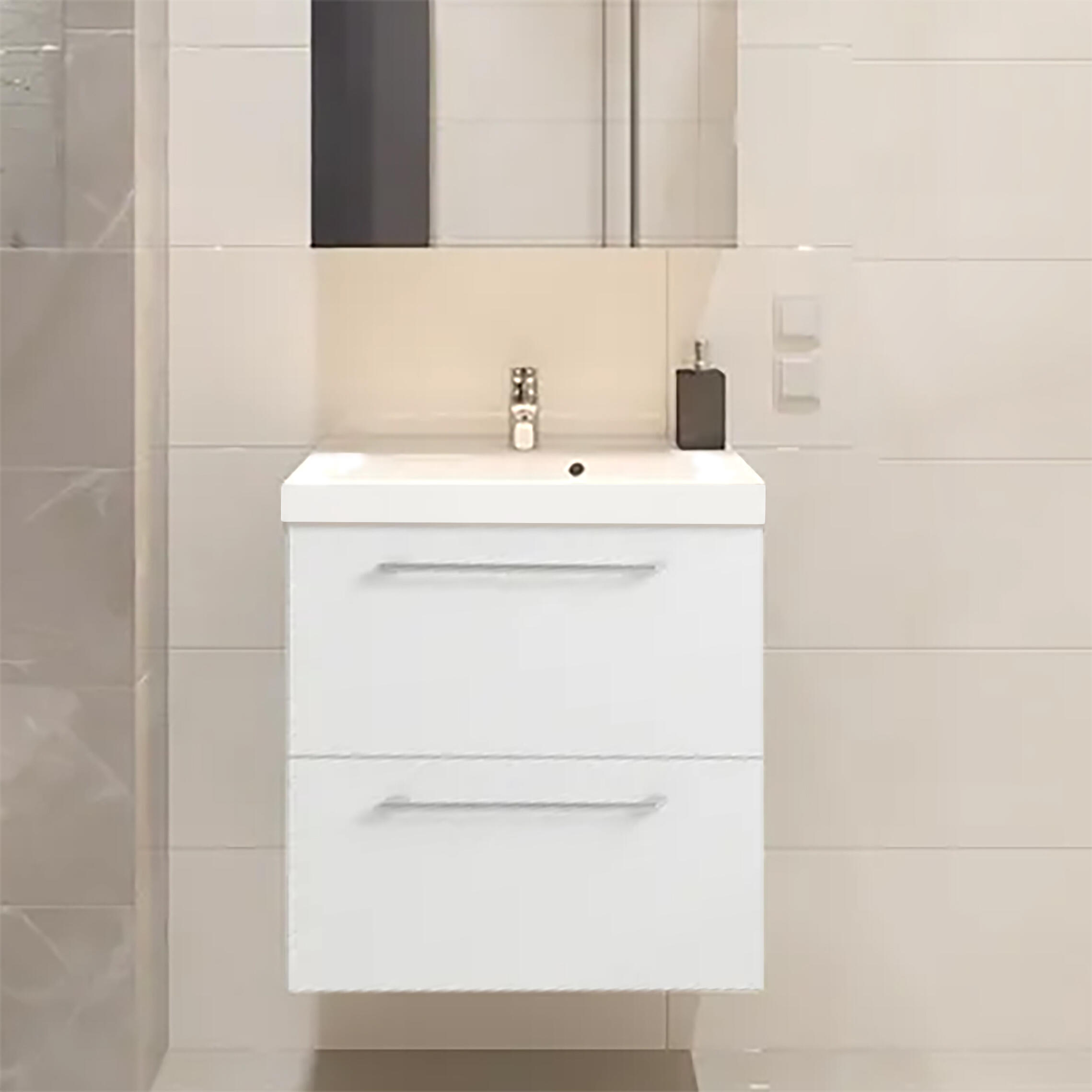 Pelipal Mobile da bagno Quickset 359 in bianco lucido, larghezza 53 cm Mobile base con 2 ante, 1