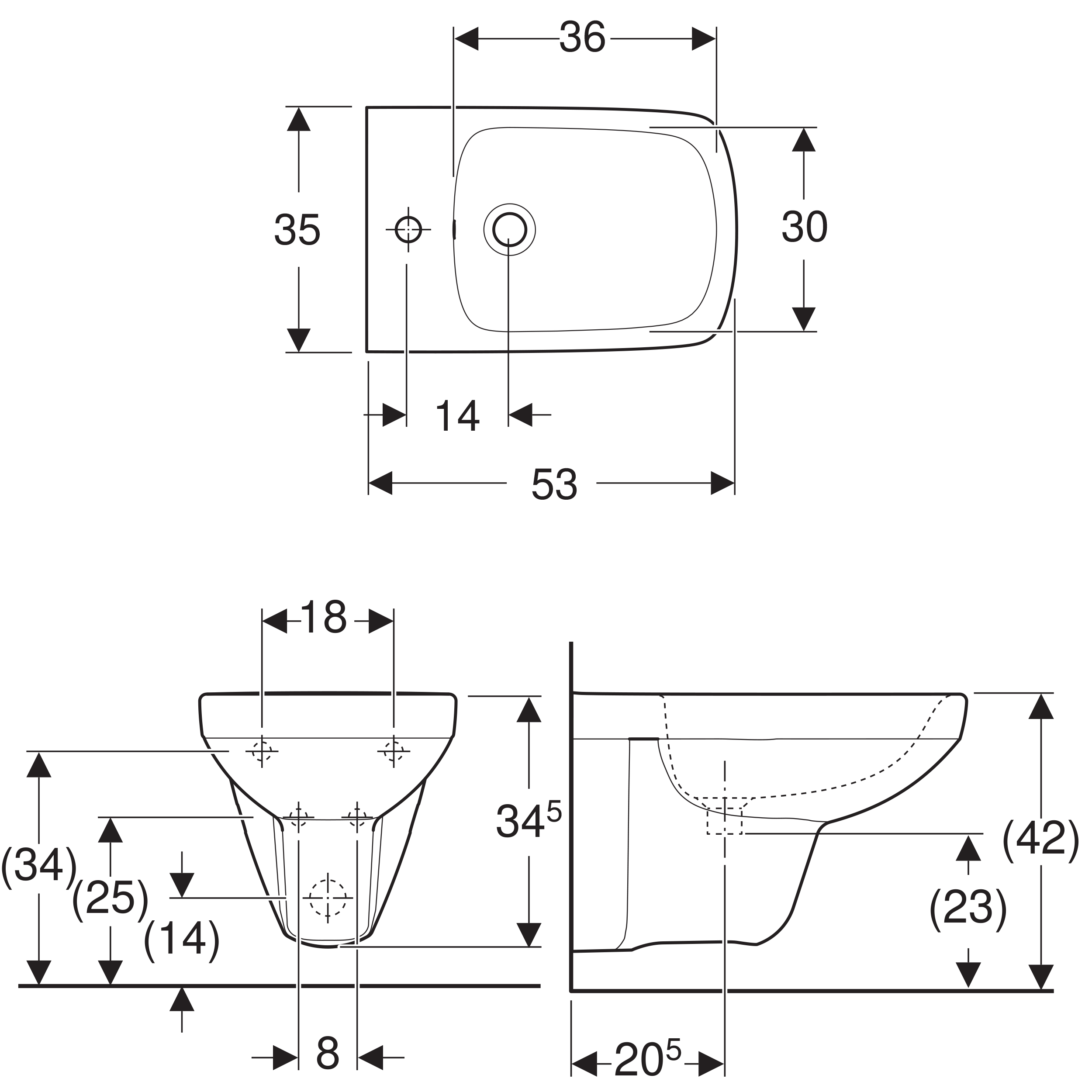 Bidet wiszący  Selnova Square Prostokątny Geberit - 6