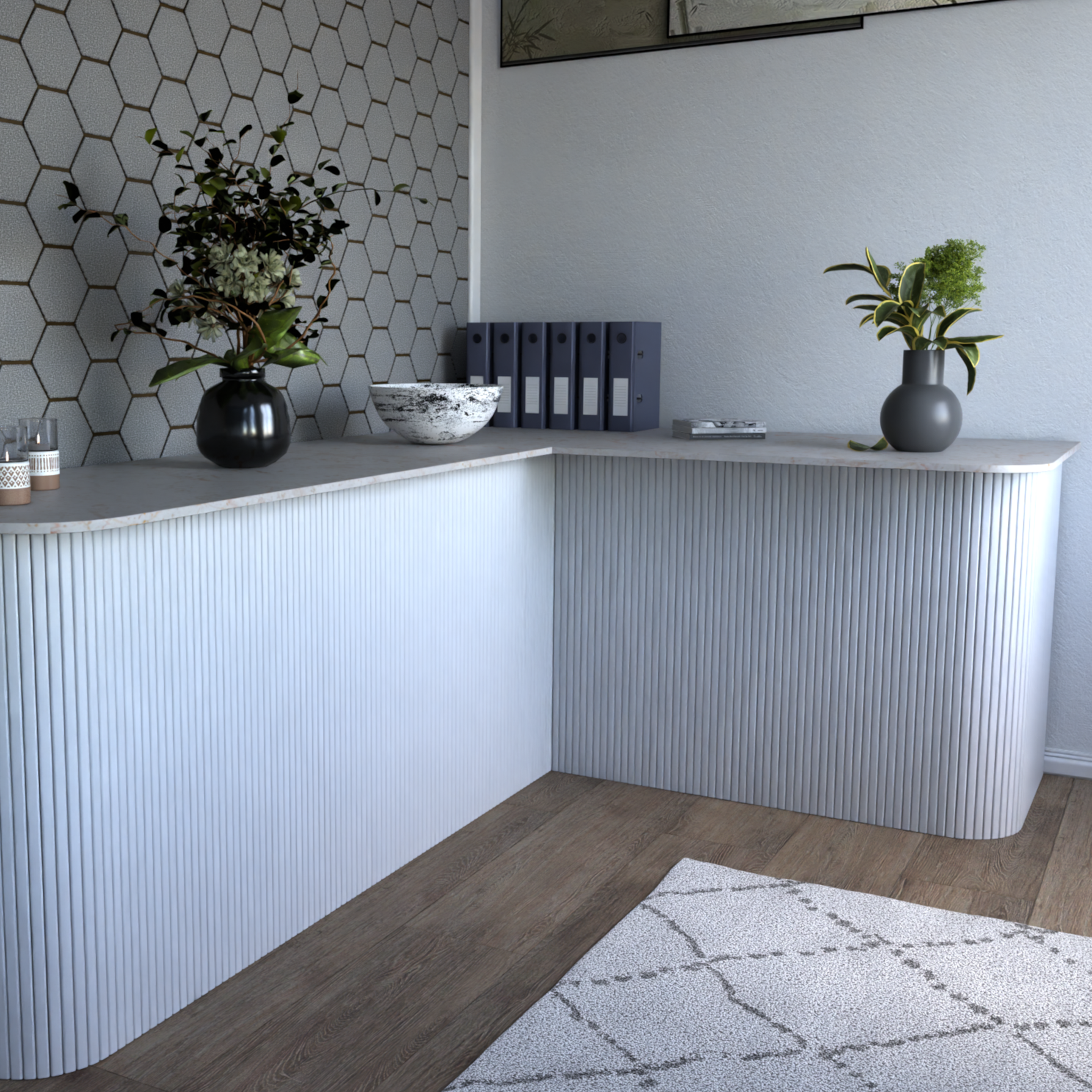 Panele ścienne 3D Lamel rolowany 90x40 cm Biały - 2