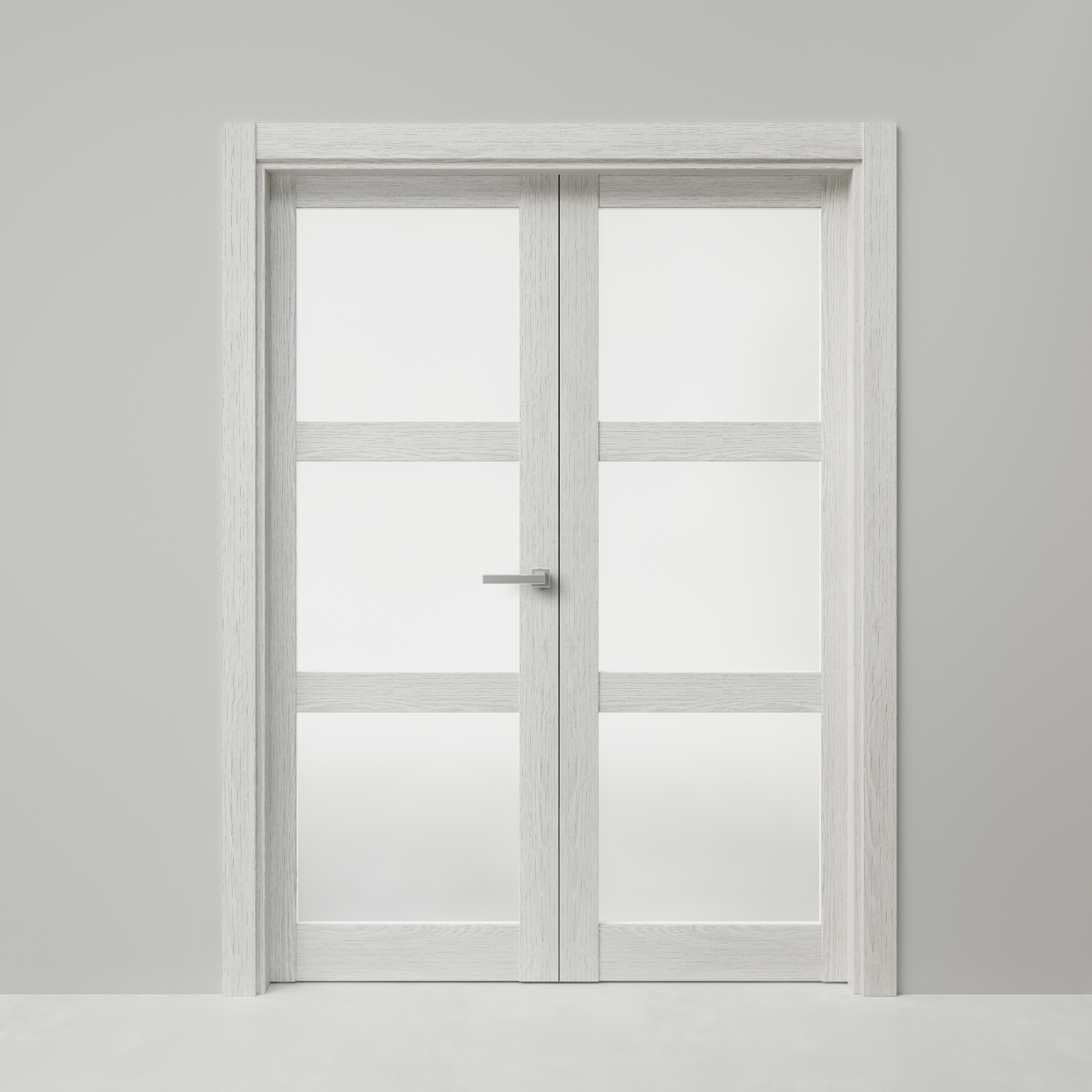 Puerta de interior abatible doble con cristal maciza melamina Line Plus Moscú blanco apertura izquierda cerco de 7x3 anchura 125cm - 2