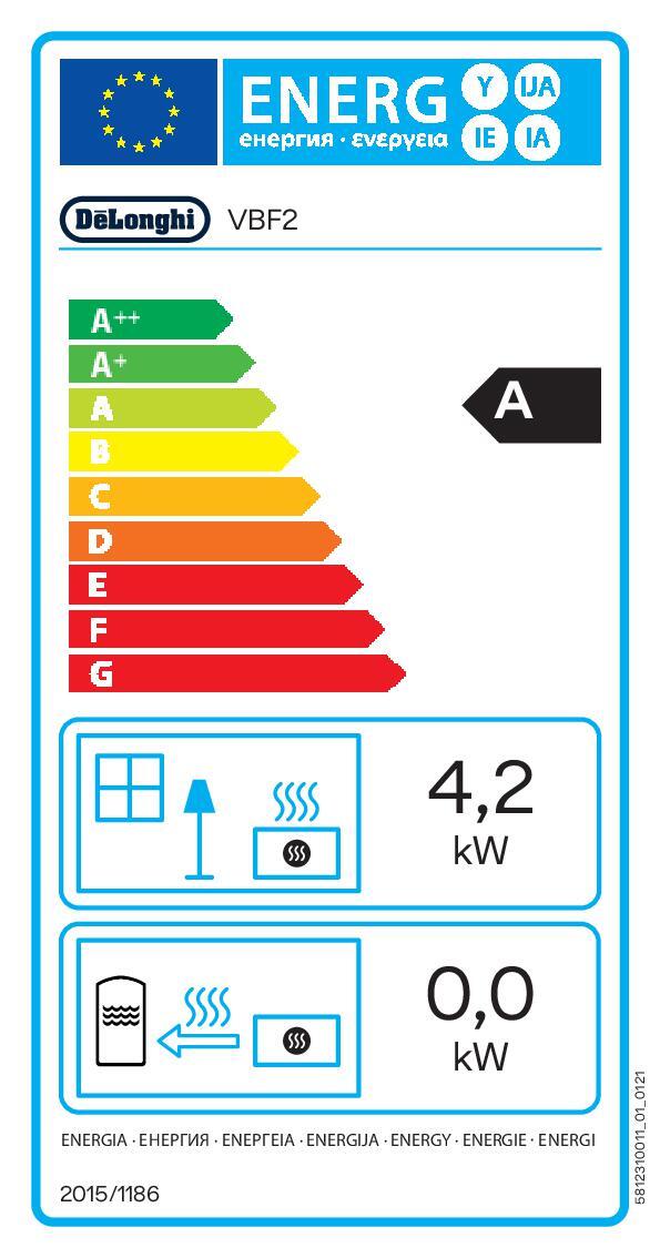 Estufa de gas de llama azul DELONGHI VBF2 4,2 kW - 4