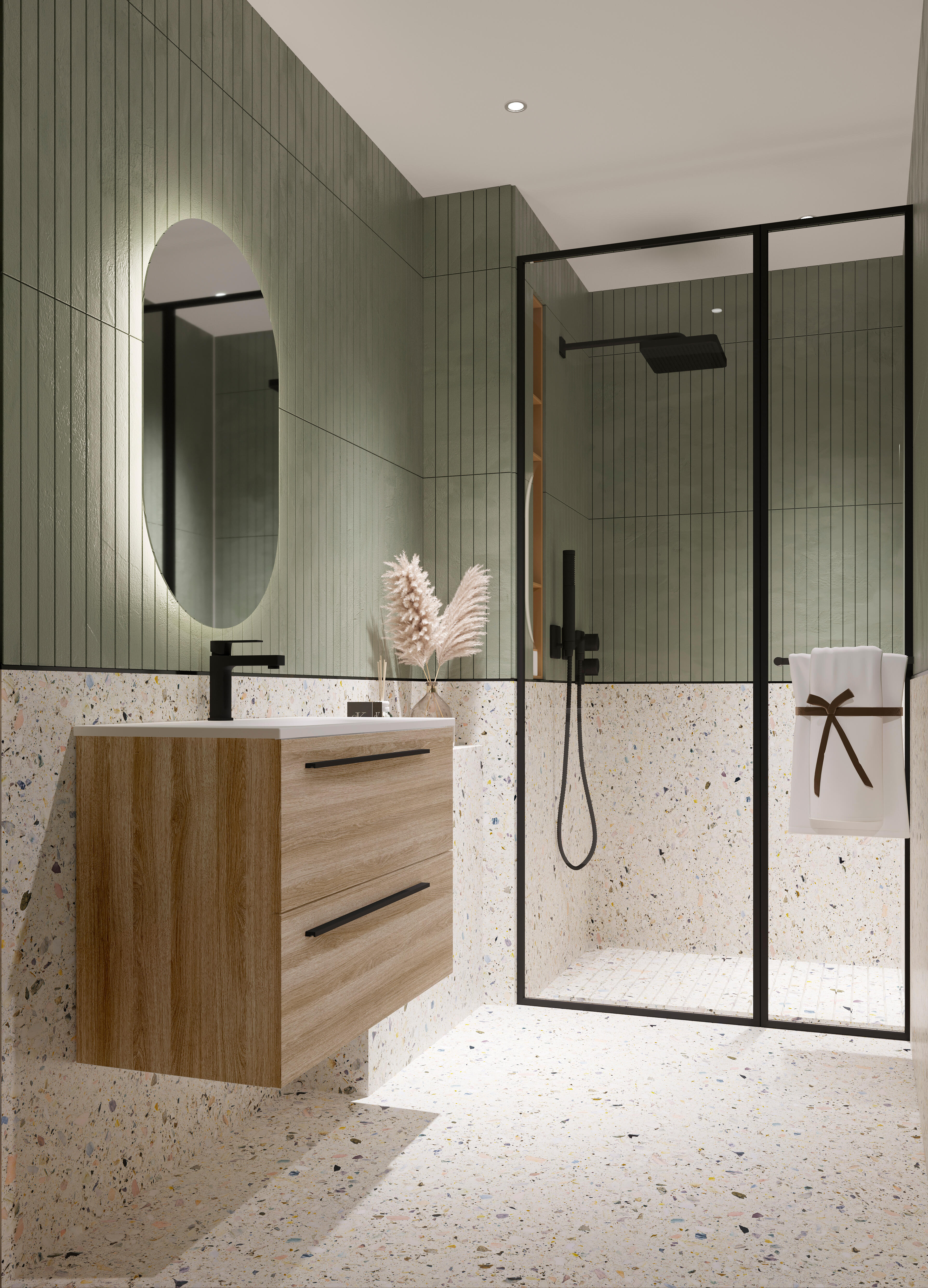 Mueble de baño mía castaño 80x39.5 cm