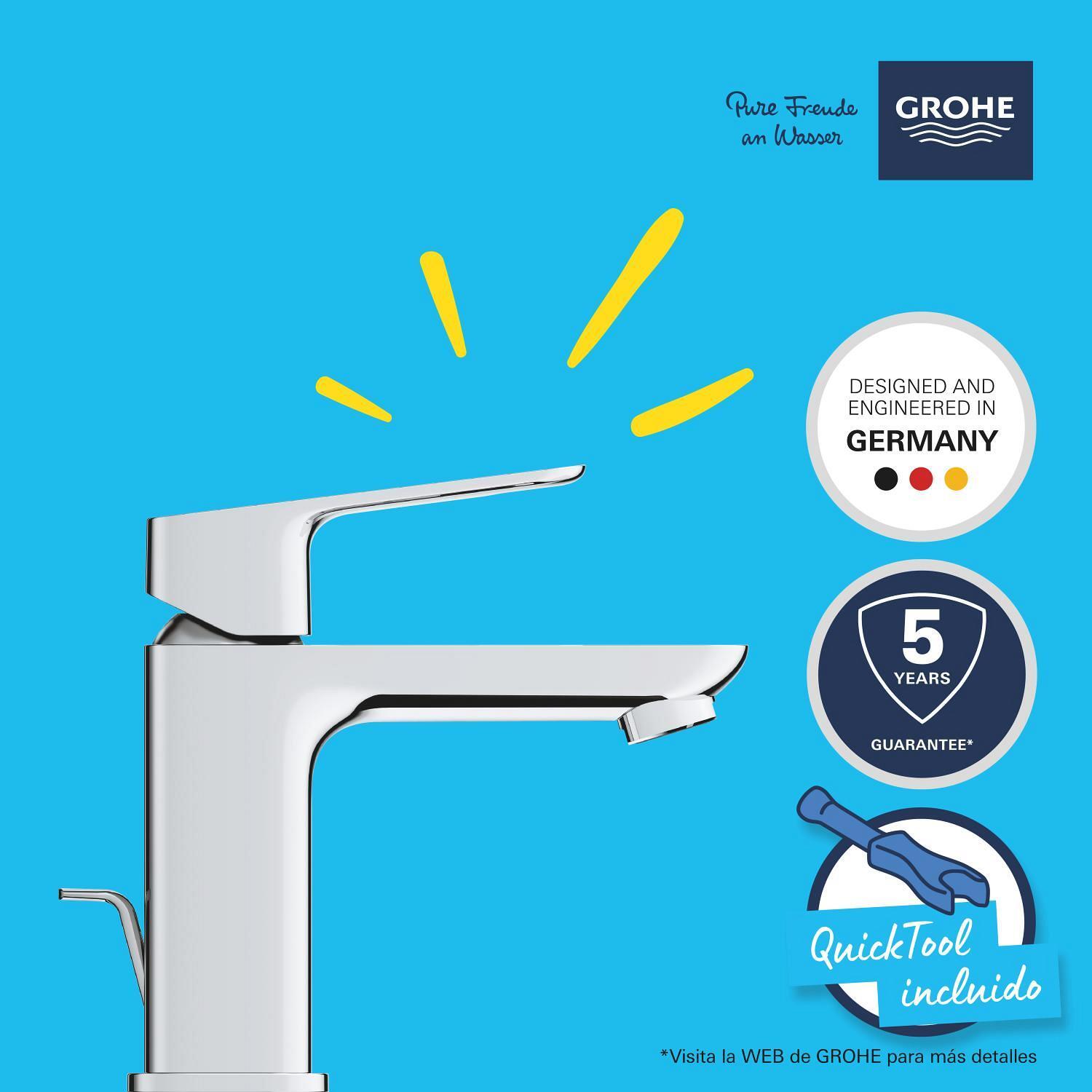 Grifo de lavabo GROHE Clova Pulse monomando cromo brillo. Antical. Latón - 3