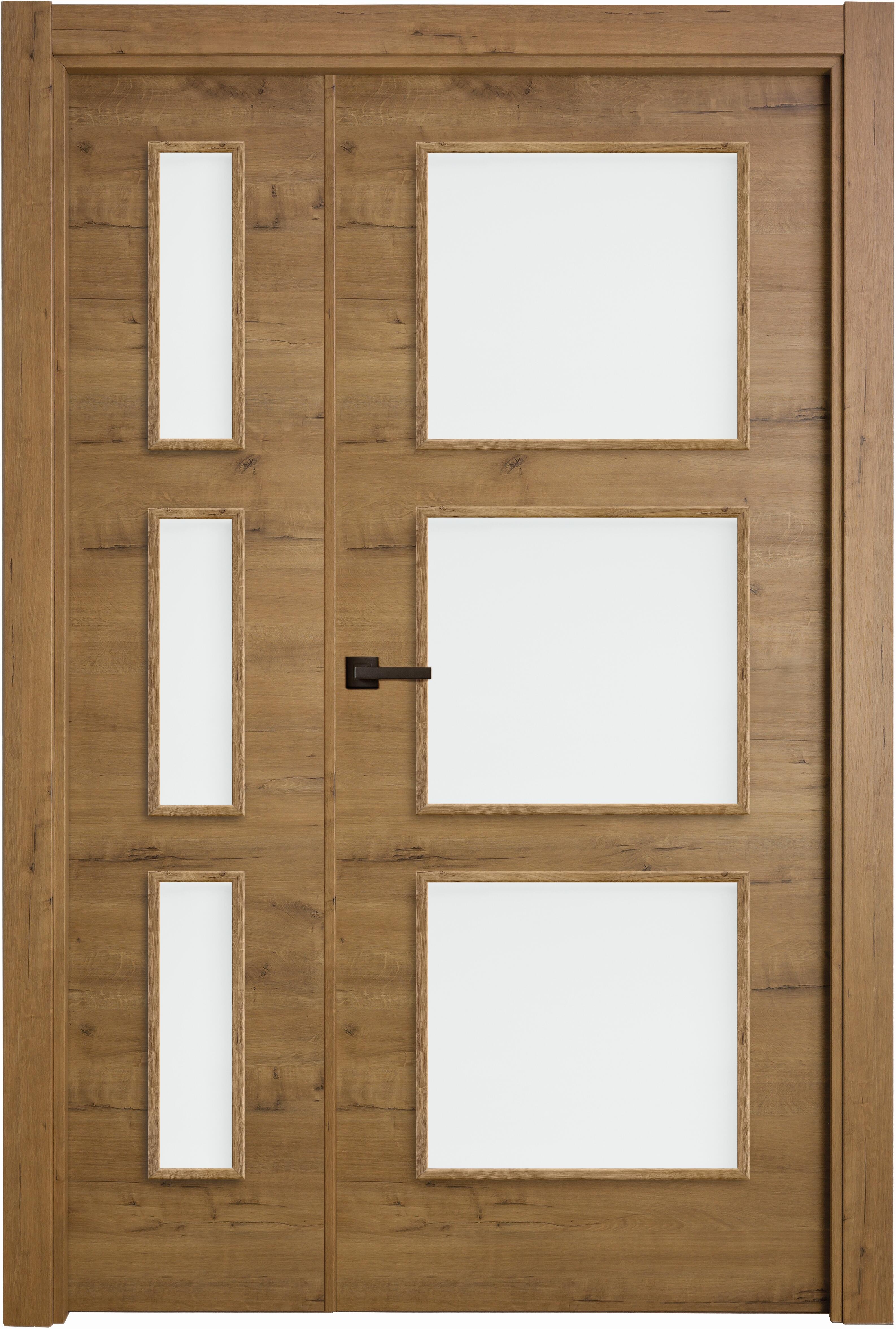 Puerta interior abatible oslo gold roble line plus apertura dcha cristal 115cm