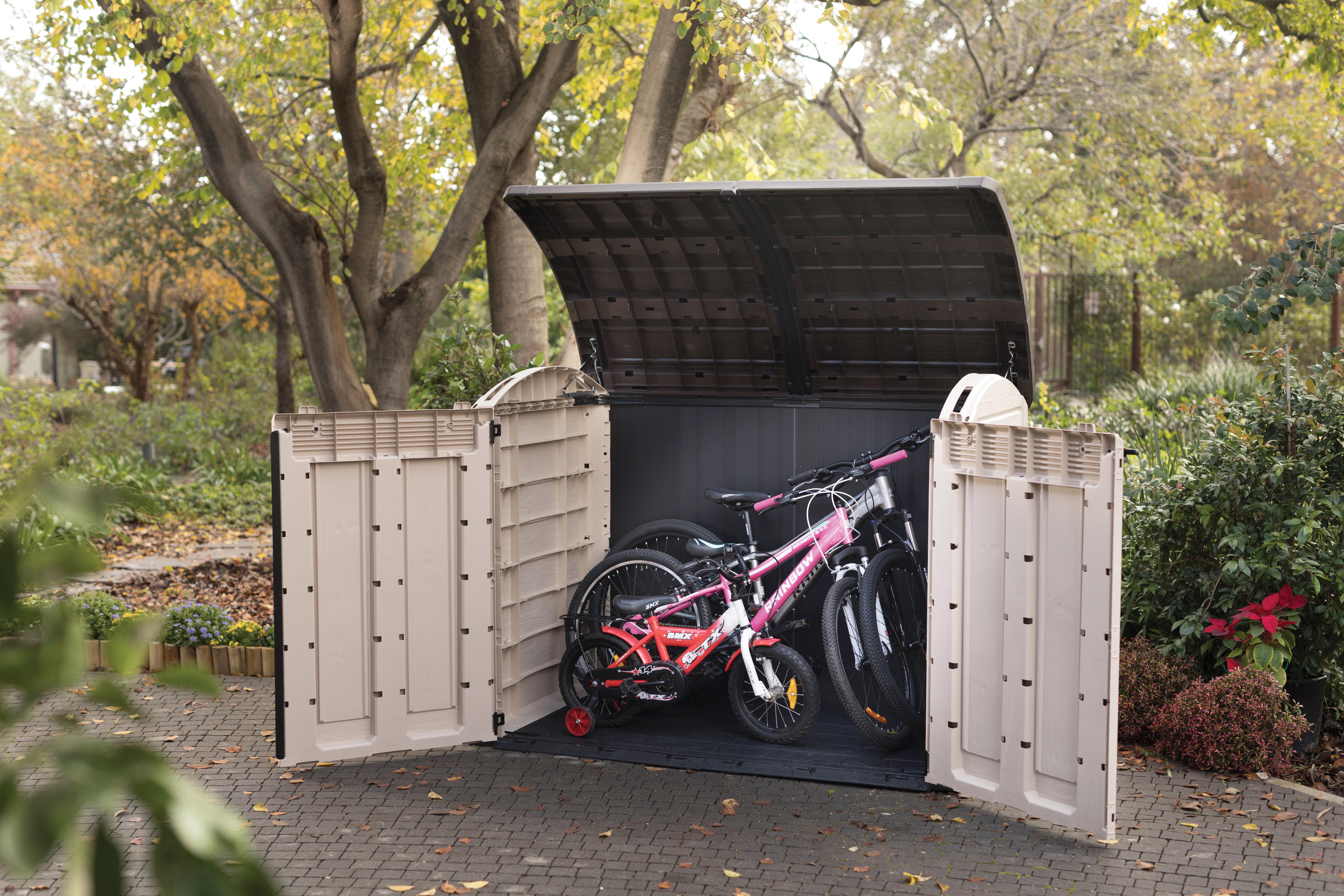 Keter Capanno Da Giardino Midi 800L - Grigio Topo/Beige, Doppia Porta, Facile Montaggio - Foto 4