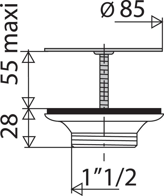 Bonde à grille pour tout type d'évier percé Diam.60 mm - VALENTIN - NF - 3