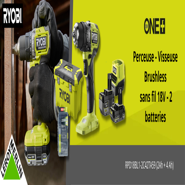 RPD18BL1-2C42TA59
Perceuse-visseuse à percussion Brushless
18V ONE+