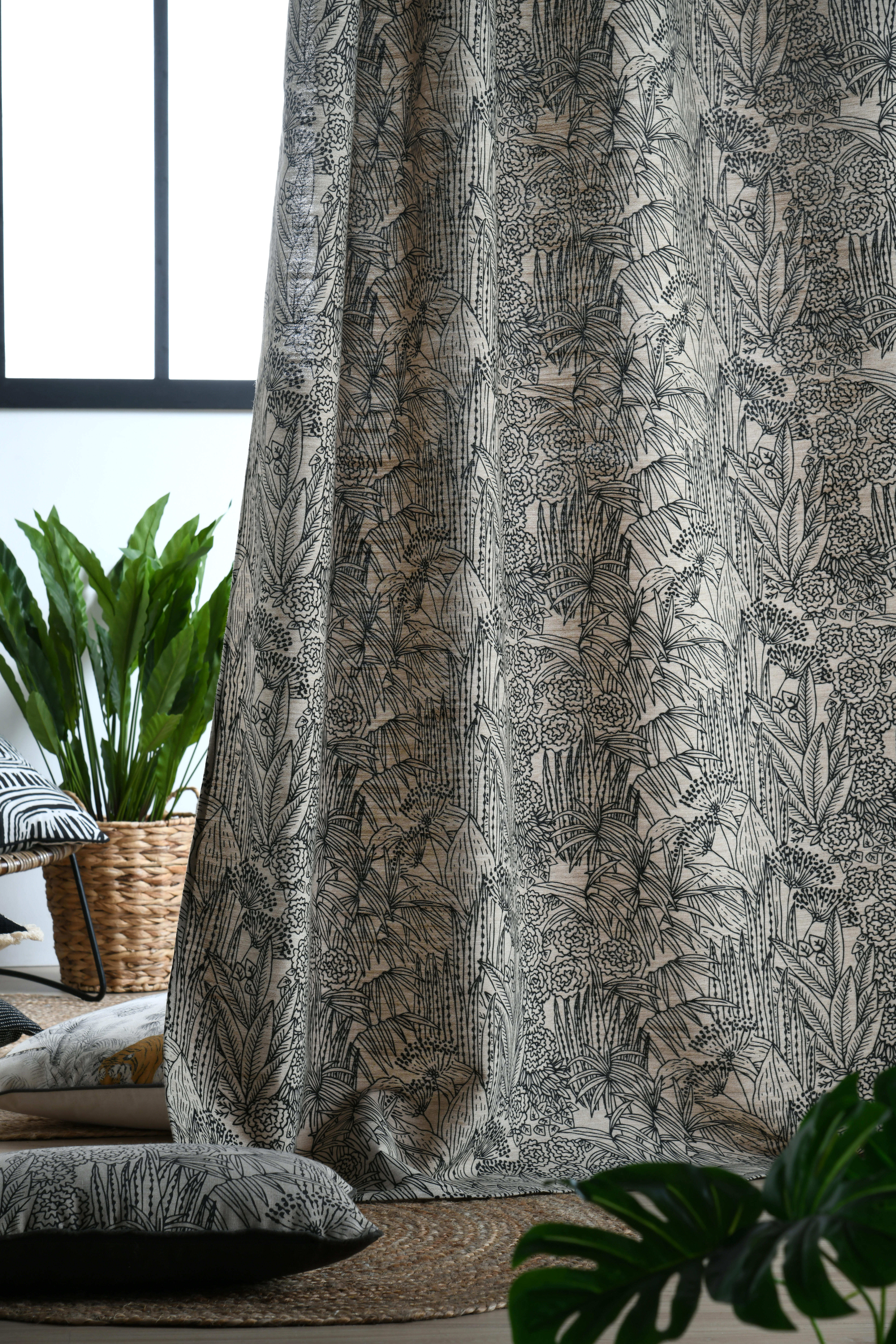 Rideau tamisant, Orphee, noir H.260 x l.140 cm - 2