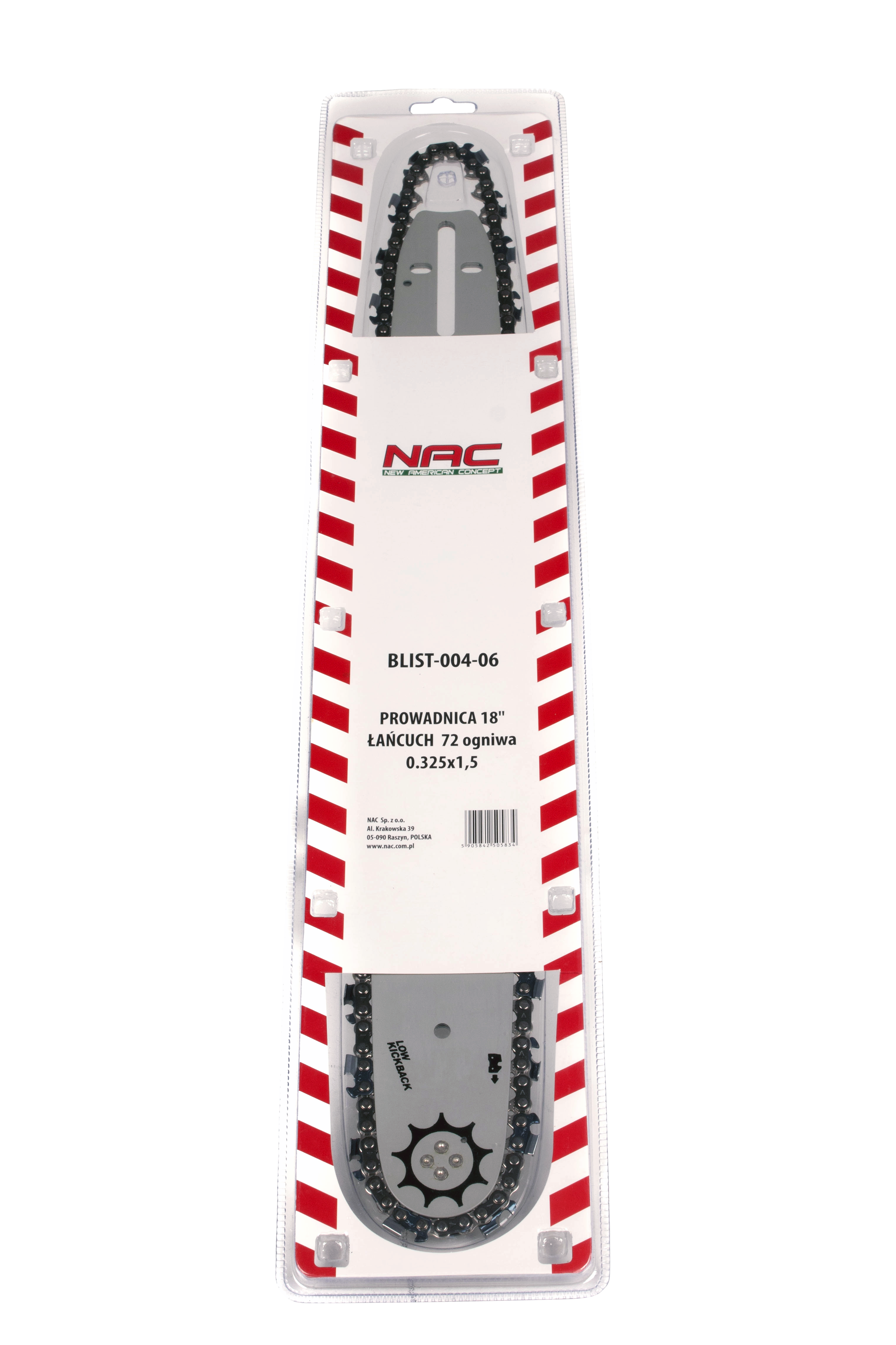 Prowadnica do piły łańcuchowej 45 cm 0,325'' 1.5 mm NAC