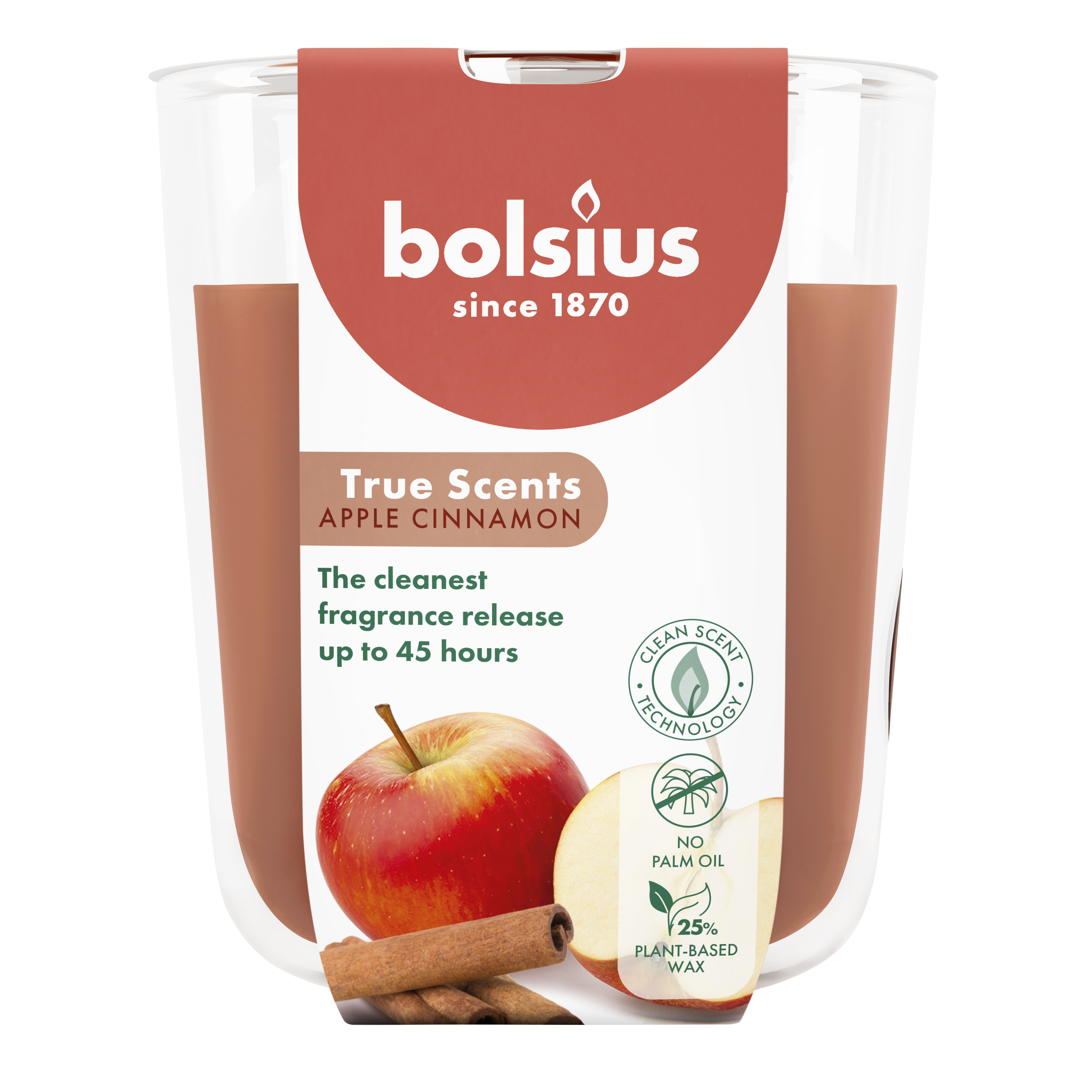 Świeca zapachowa w szkle True Scent Jabłko-Cynamon Bolsius