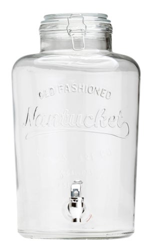 Bouteille en verre transparent label azur 1 L avec bouchon mécanique 8