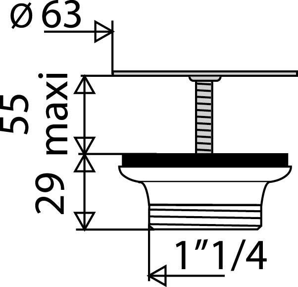 Bonde lavabo à grille ABS Diam.63 mm - VALENTIN - NF - 2
