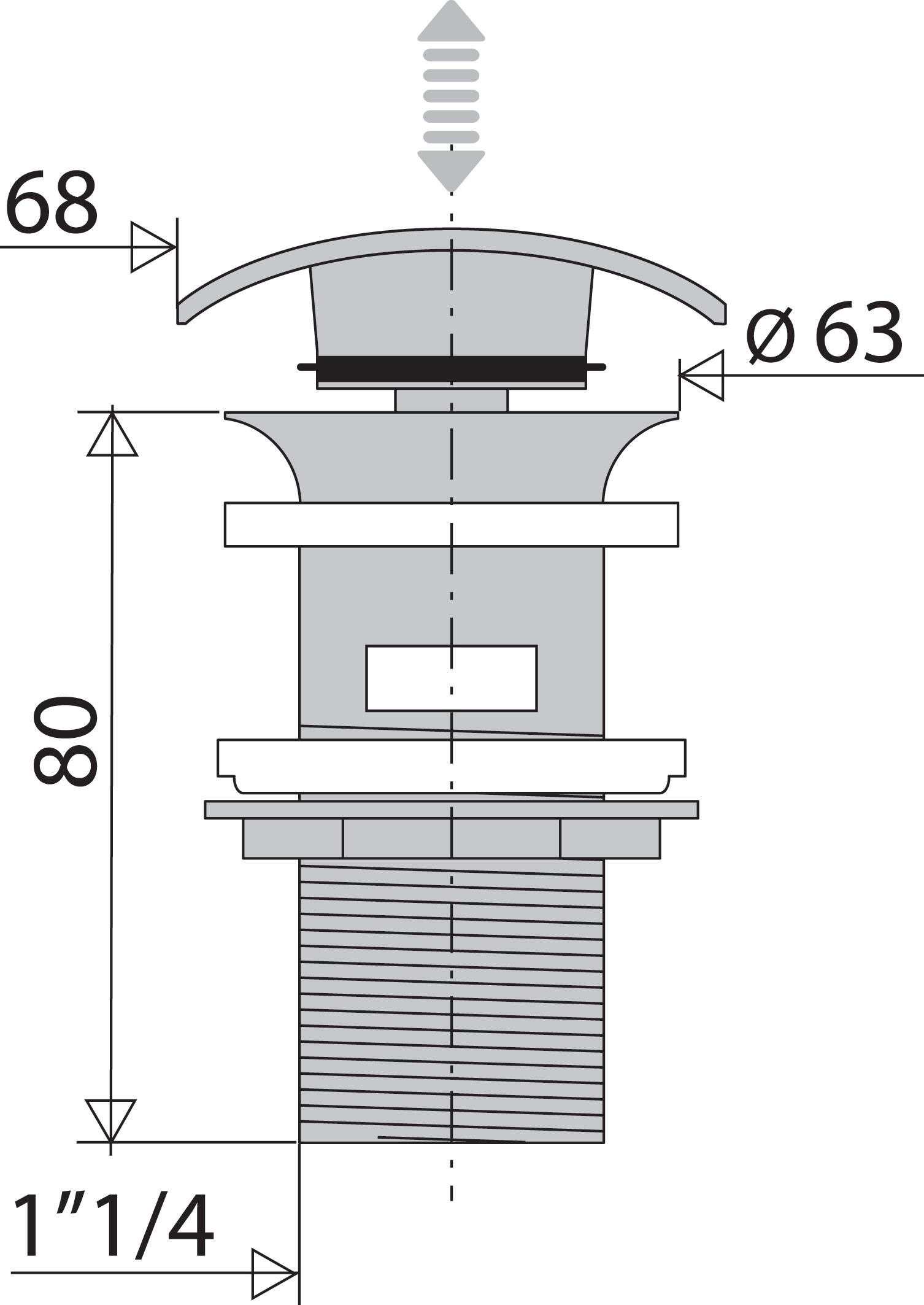 Bonde pour lavabo, chrome, Diam.32 mm, VALENTIN - 2
