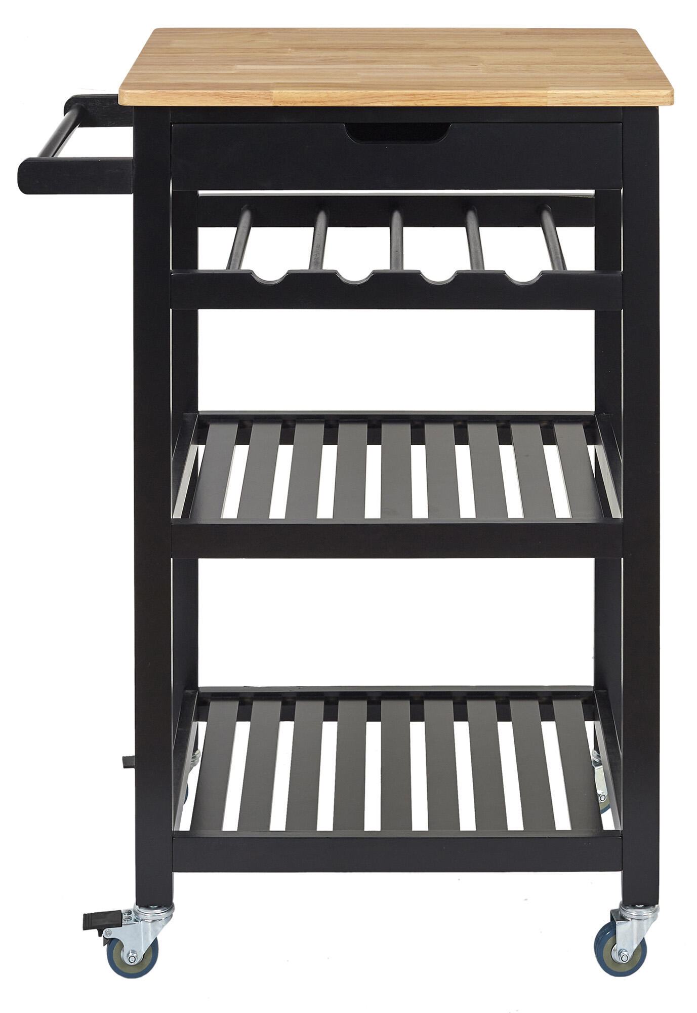 Camarera de cocina multiusos con ruedas negro 40x65.5cm