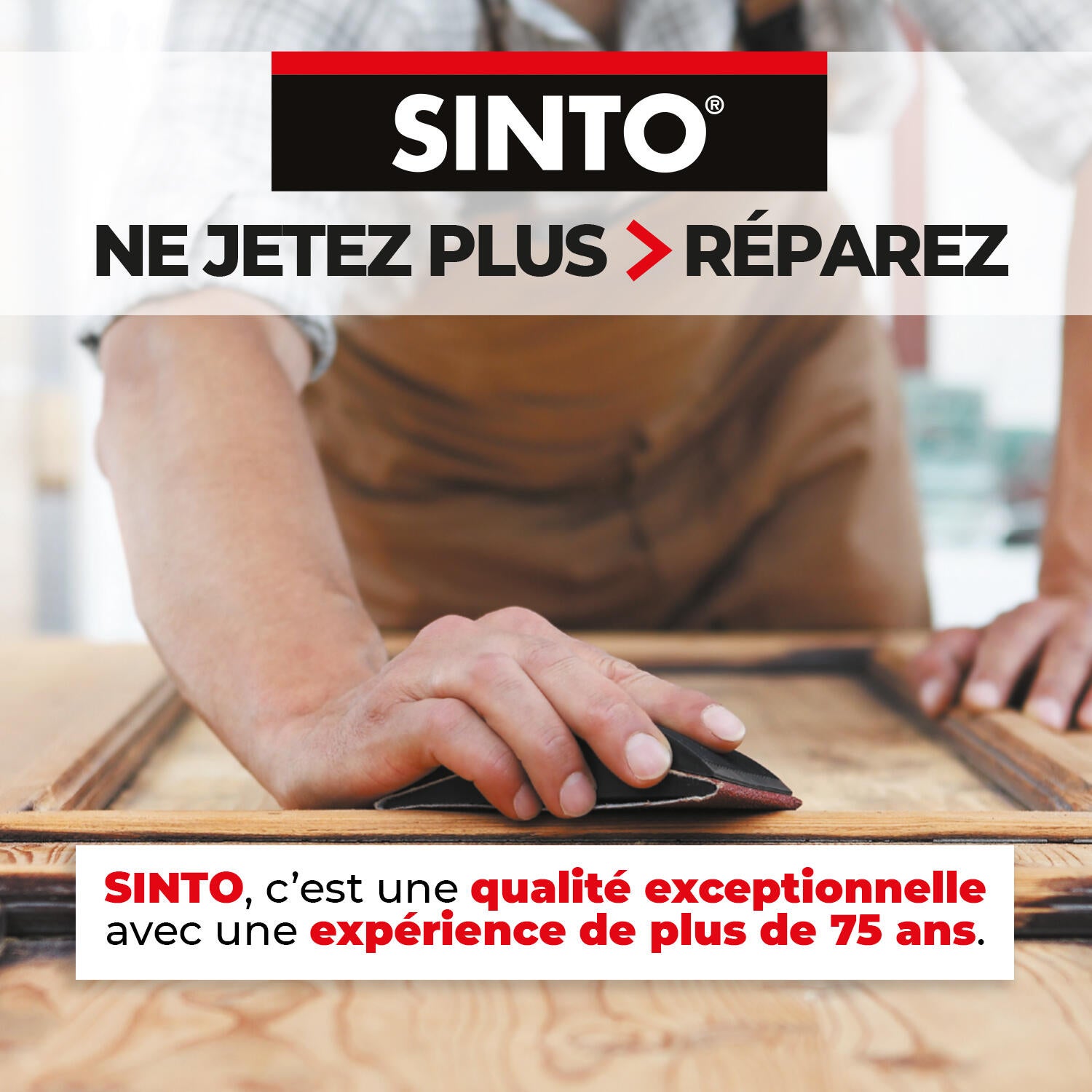 Enduit en pâte Gros trous SINTO bois clair 330 g - 6