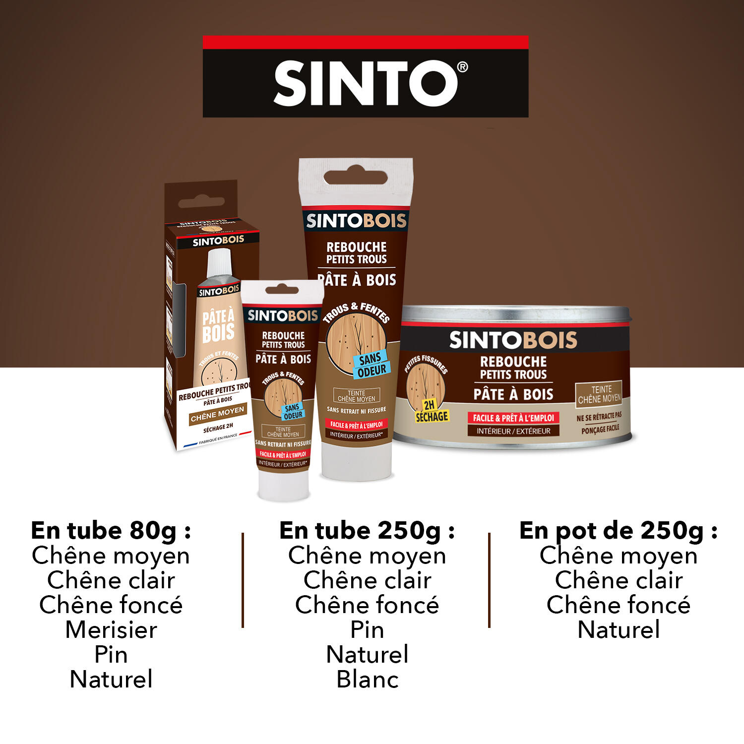 Pâte à bois Petits trous SINTO naturel 80 g - 5