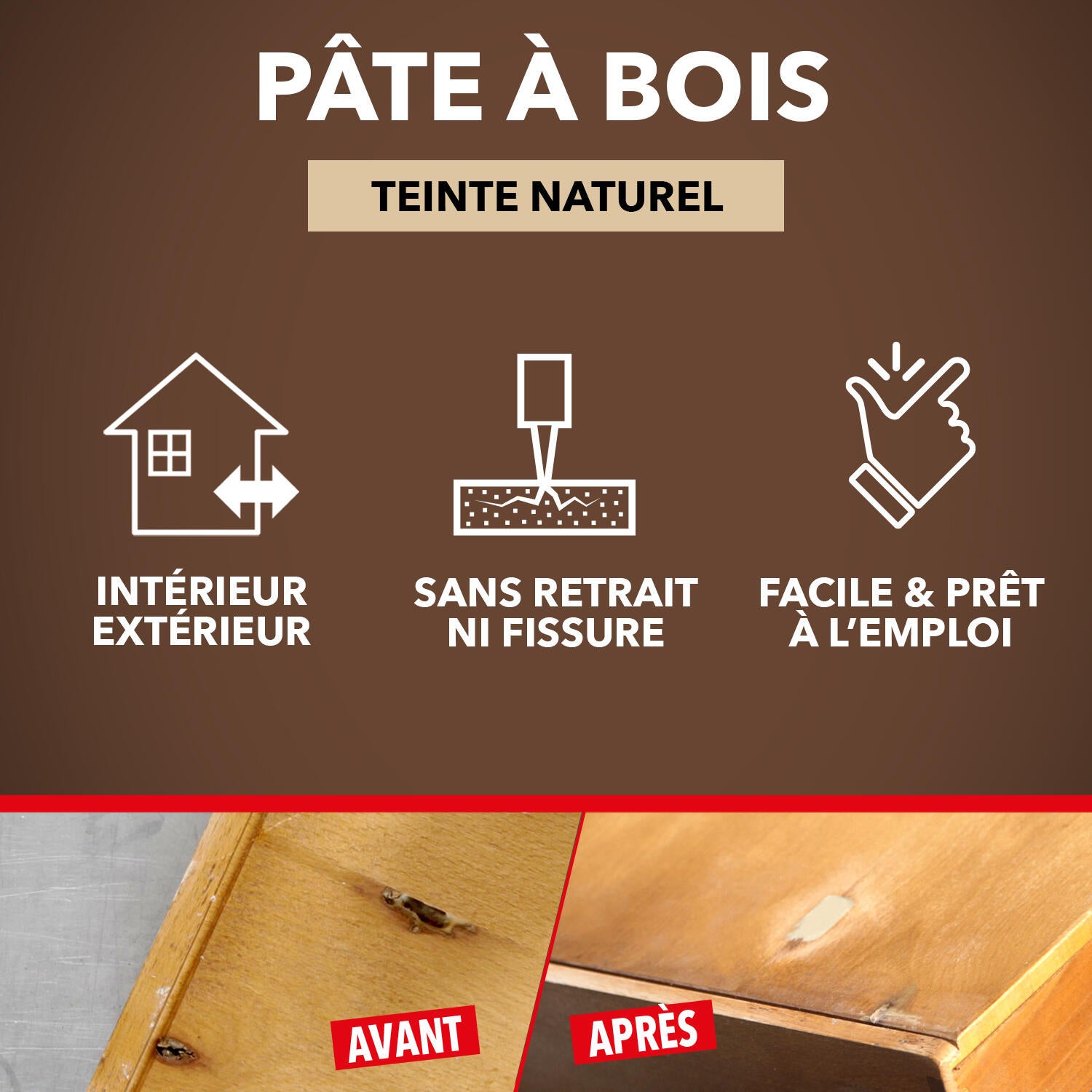 Pâte à bois Petits trous SINTO naturel 80 g - 3