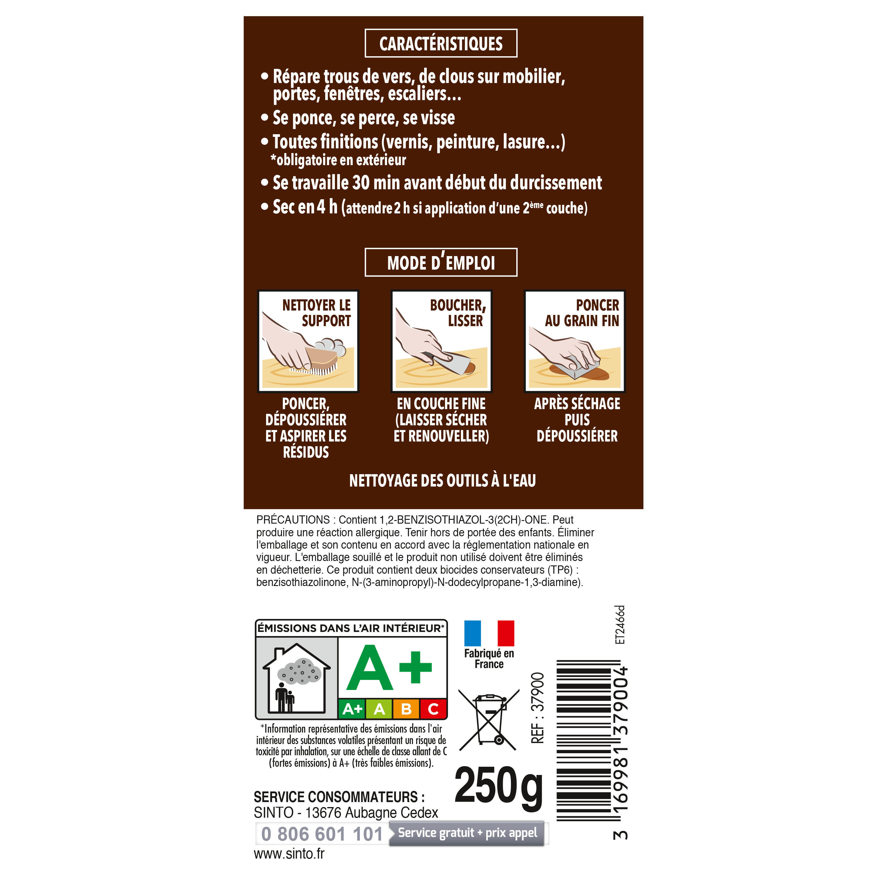 Pâte à bois Petits trous SINTO naturel 250 g - 5