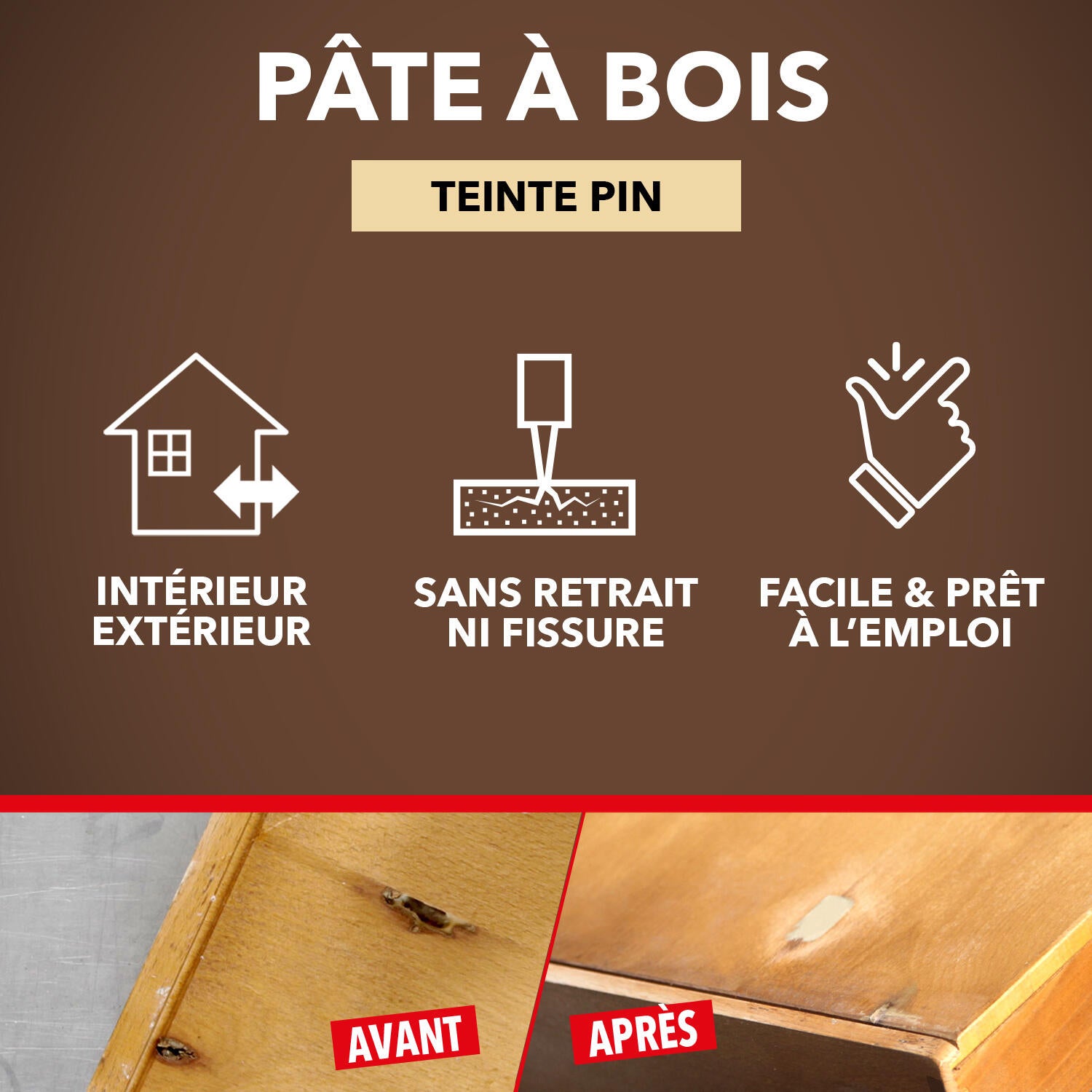 Pâte à bois Petits trous SINTO pin 80 g - 3
