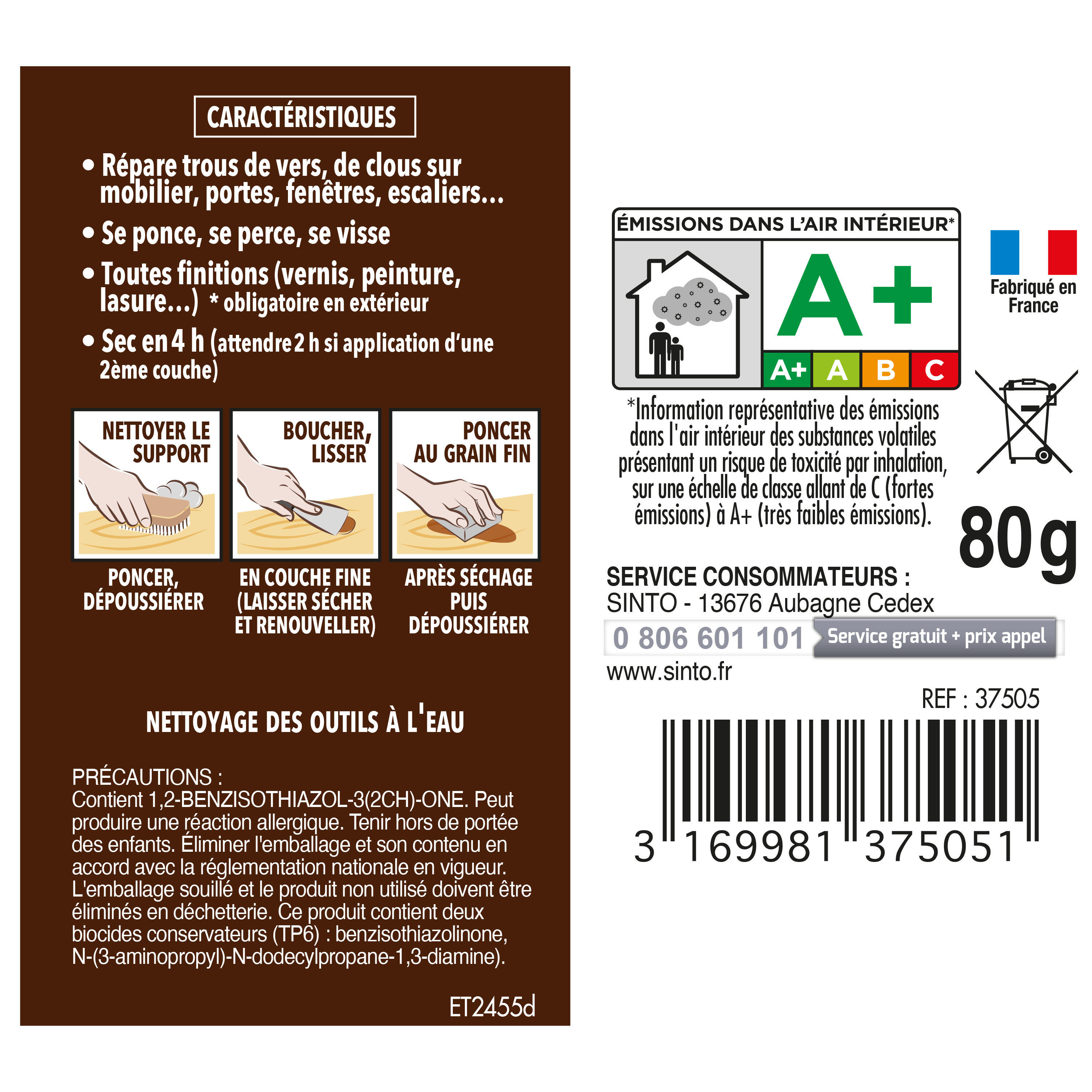Pâte à bois Petits trous SINTO pin 80 g - 7