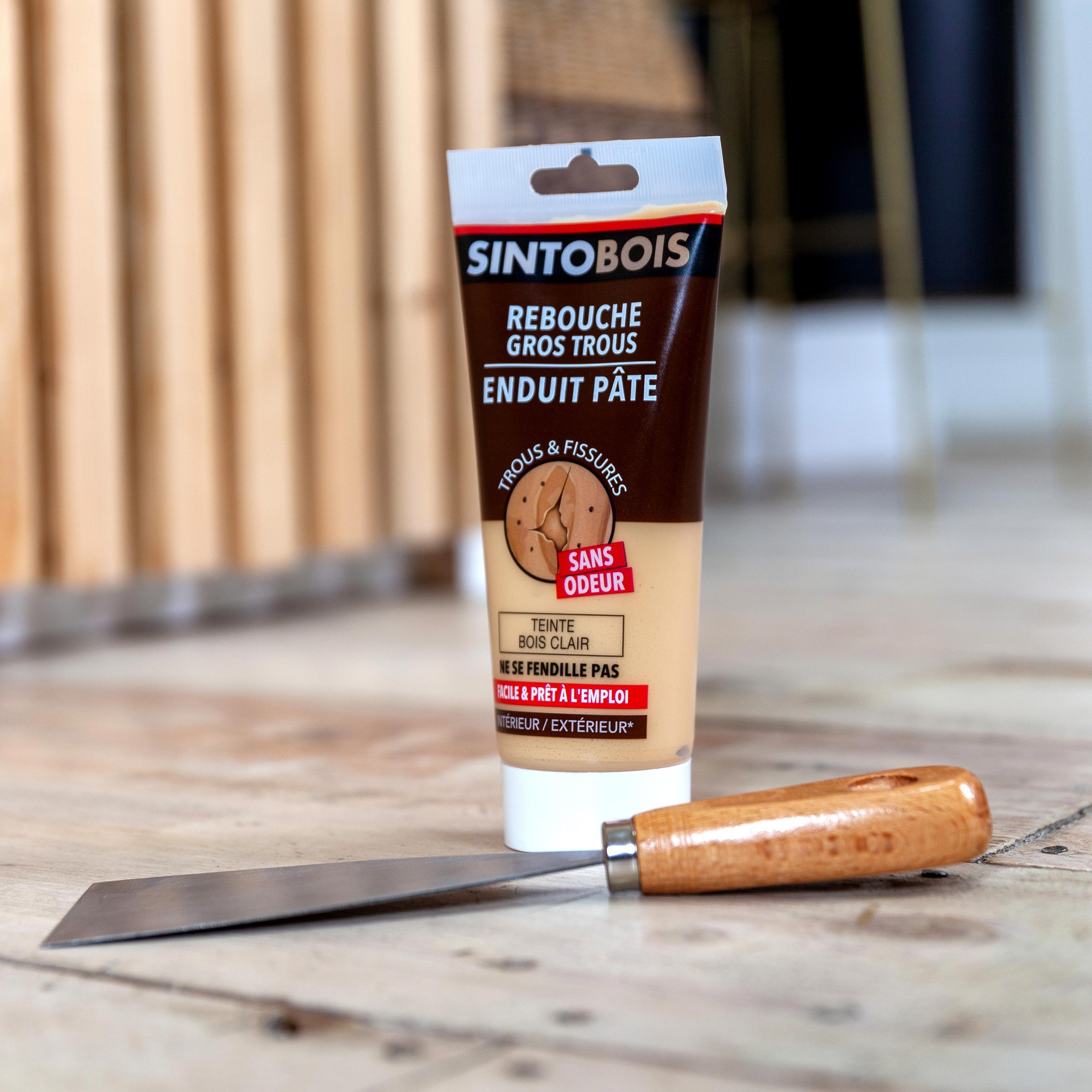 Enduit en pâte Gros trous SINTO bois clair 330 g - 2