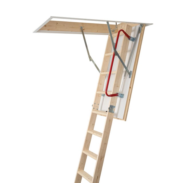 Escalier escamotable droit structure bois,120x70cm avec trappe de 40mm, DOLLE