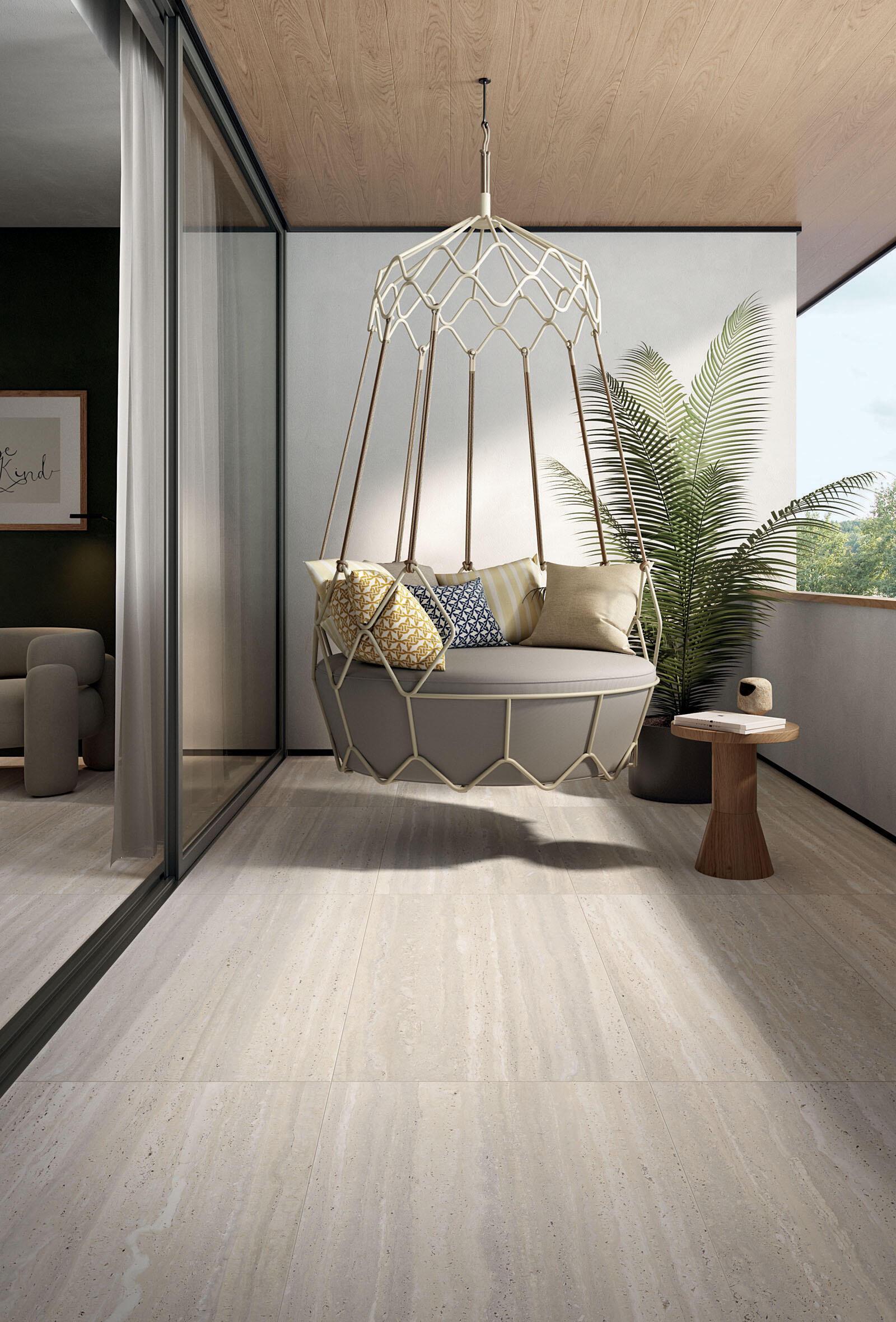 Piastrella da pavimento interno 60 x 120 cm Sp. 8.5 mm rettificato Paradiso in gres porcellanato avorio satinato traffico medio forte (pei 3/5) R10 1.44 mq - 3