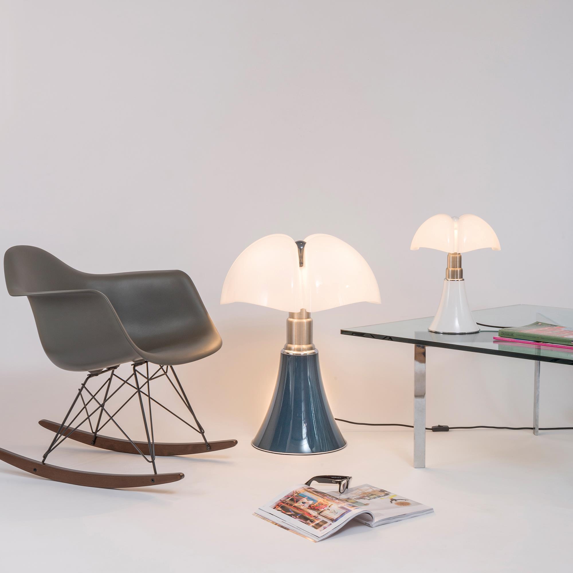 Lampe design Pipistrello bleu ardoise, 4 ampoules, télescopique, H.66-88cm - 3