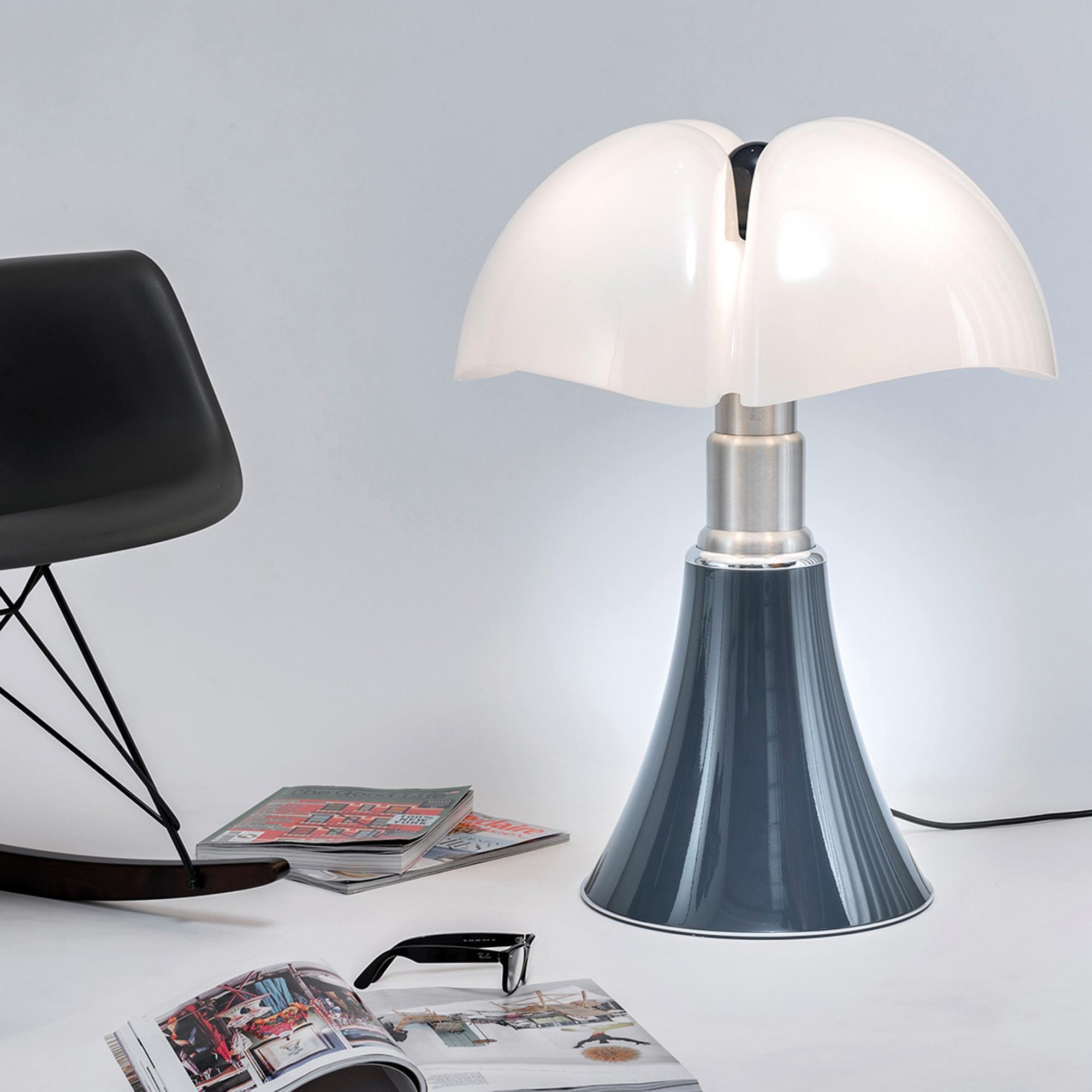 Lampe design Pipistrello bleu ardoise, 4 ampoules, télescopique, H.66-88cm - 2