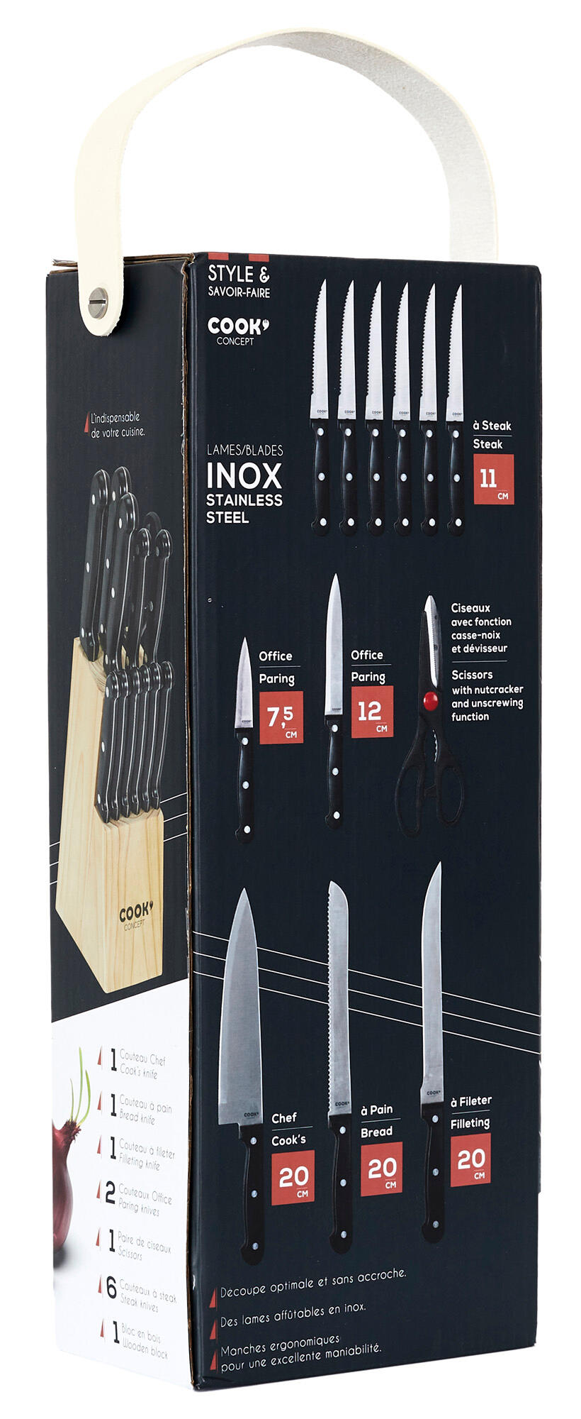 Portacuchillos de madera con 12 piezas - 6