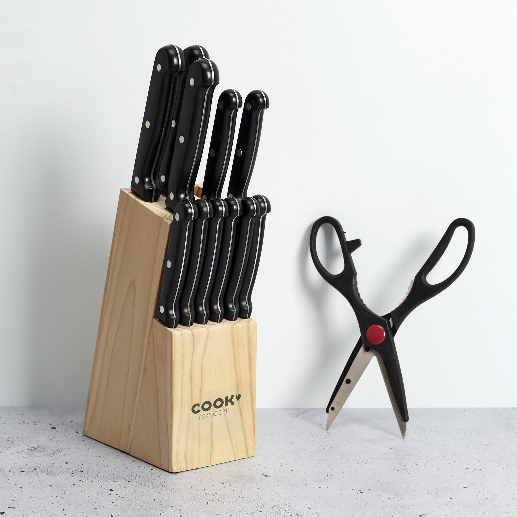 Portacuchillos de madera con 12 piezas - 2