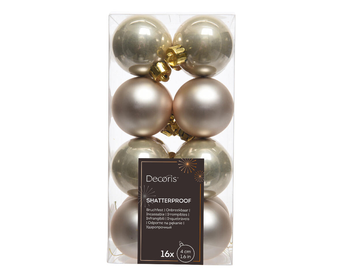 Conjunto de 16 bolas de natal ⌀4 cm champagne - 2