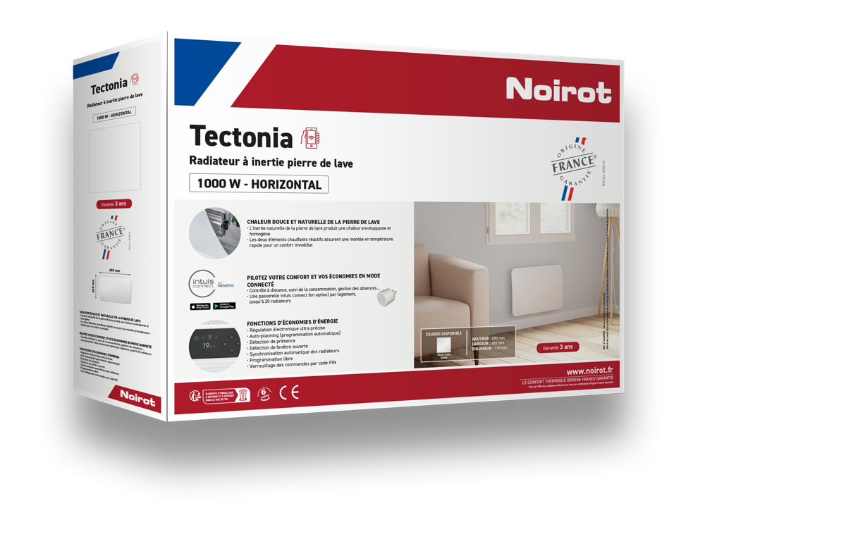 Radiateur électrique connecté à inertie sèche 2000 W TECTONIA NOIROT - 7