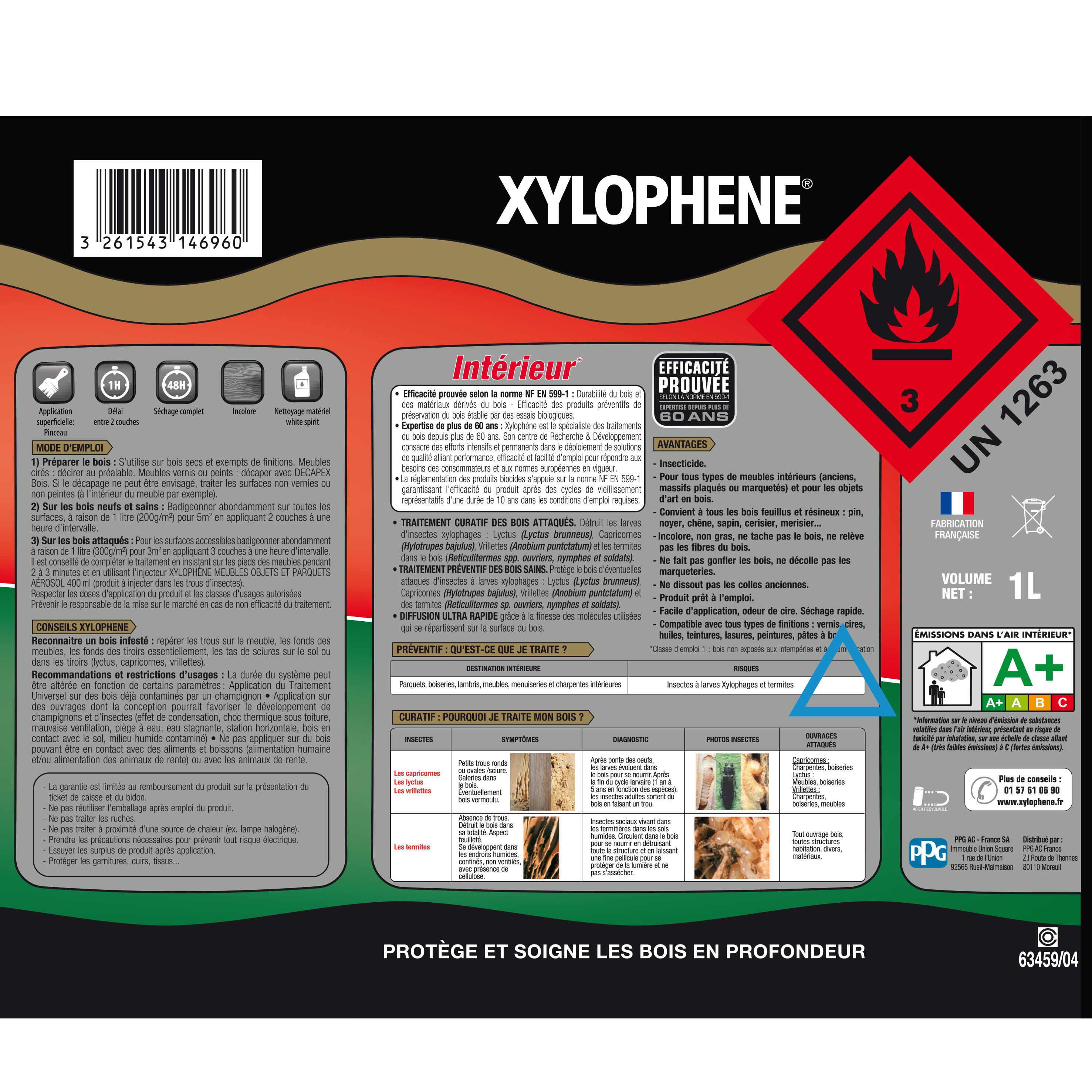Traitement bois meubles, objets et parquets intérieur aérosol 1 L - XYLOPHENE - 5
